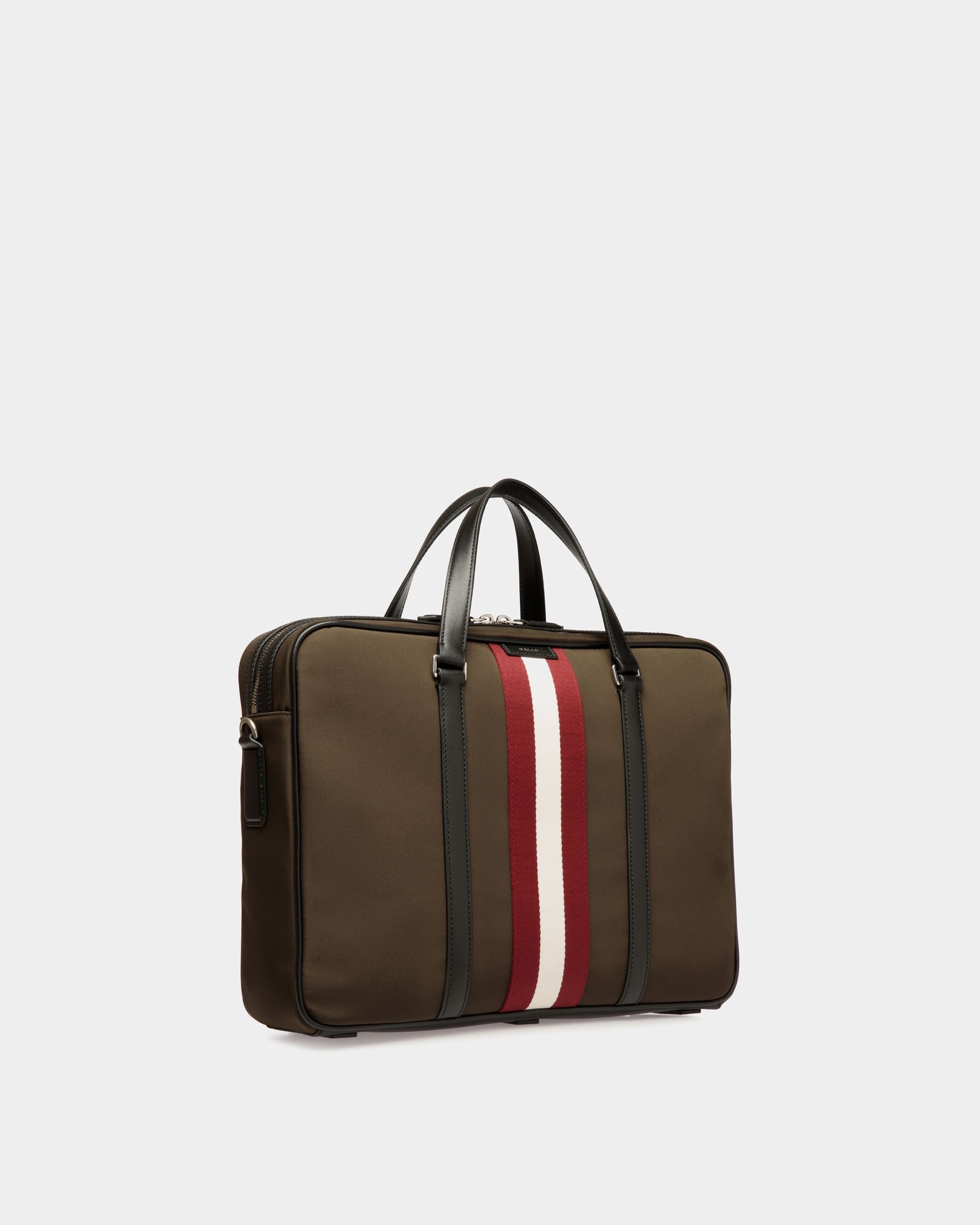 Bally Global - Code Briefcase In Military Green Nylon - Green