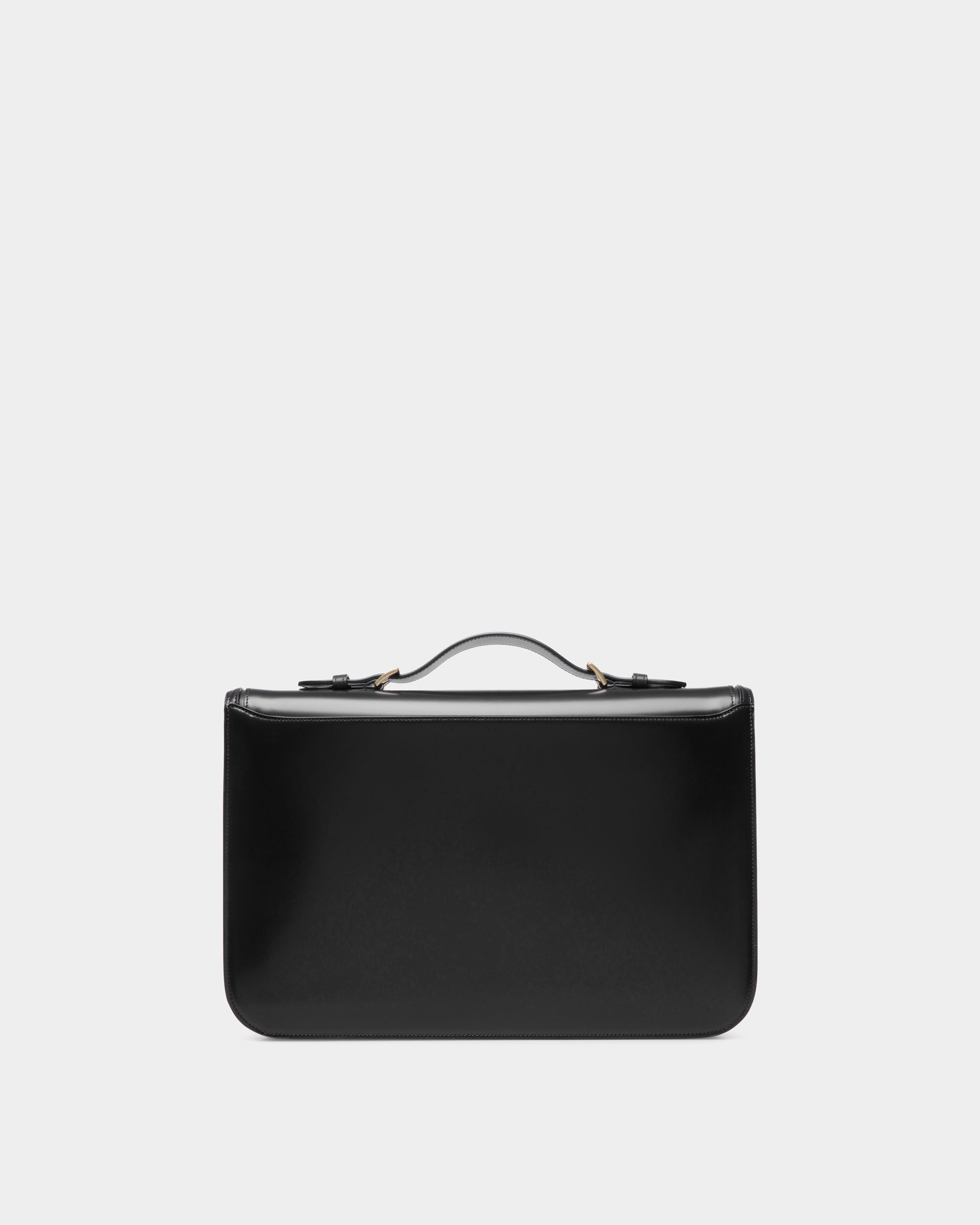 Bally Global - Maletín Deco De Piel Cepillada Negra - Negro