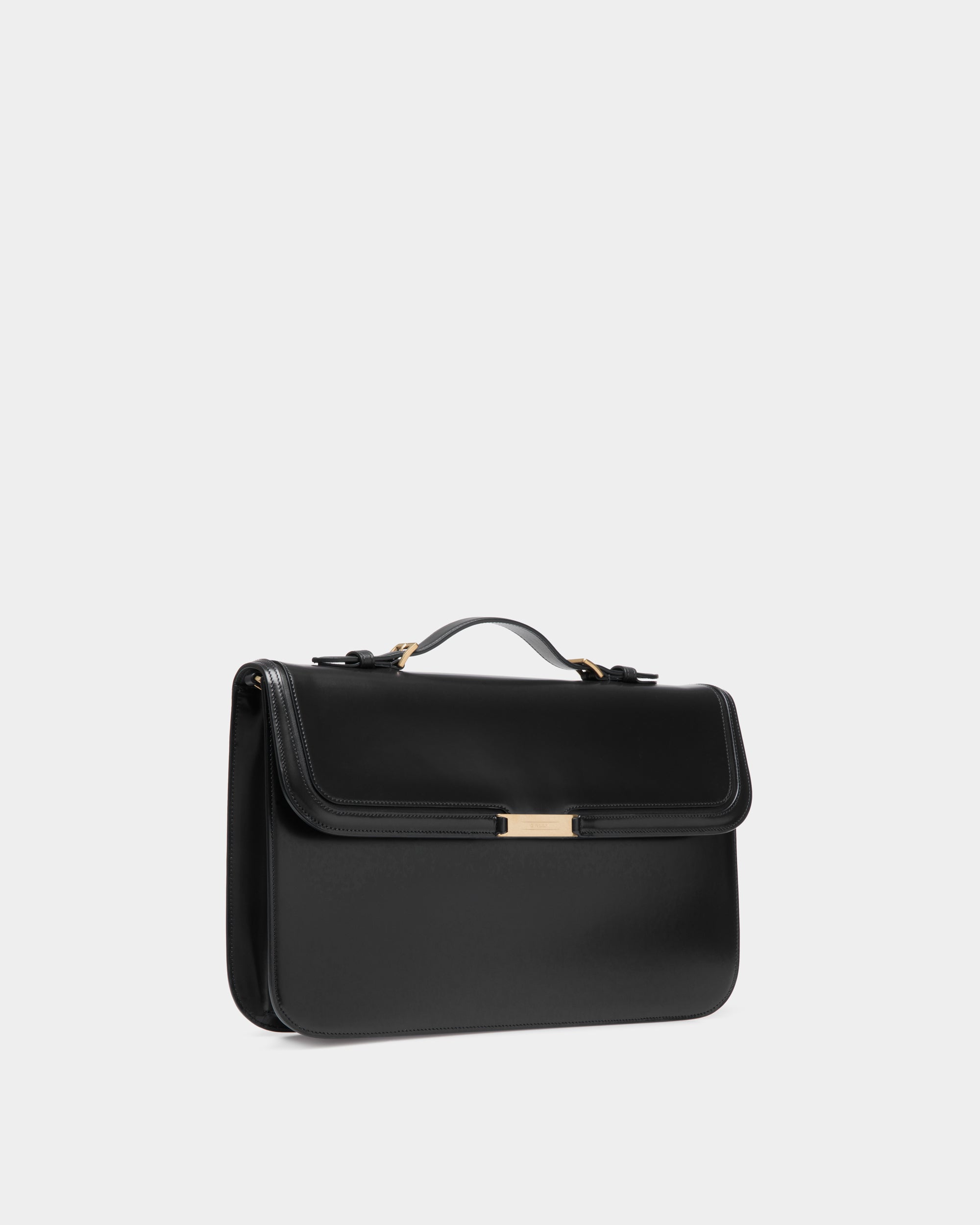 Bally Global - Maletín Deco De Piel Cepillada Negra - Negro