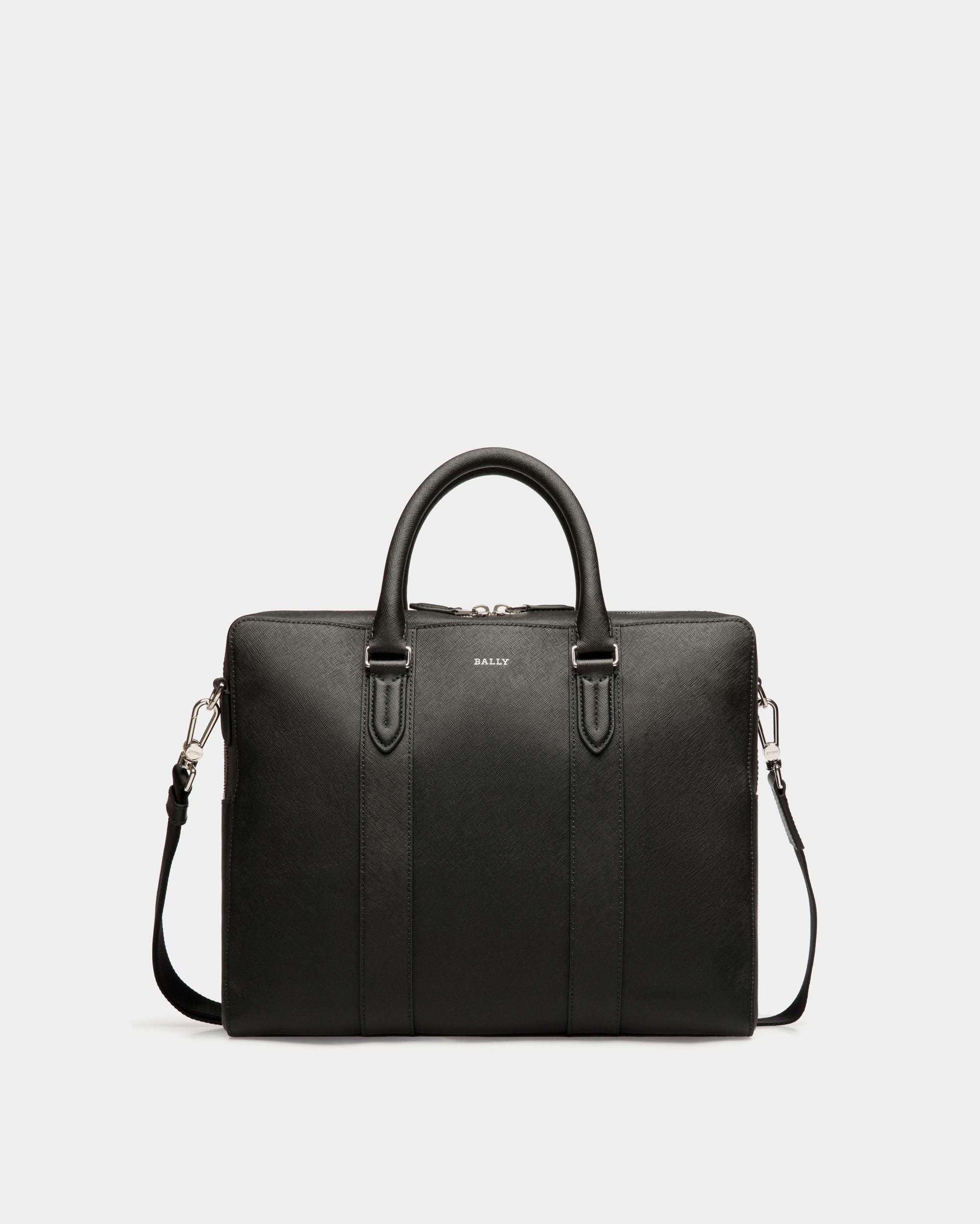 Bally Global - Bolso De Trabajo De Piel Repujada Negra - Negro