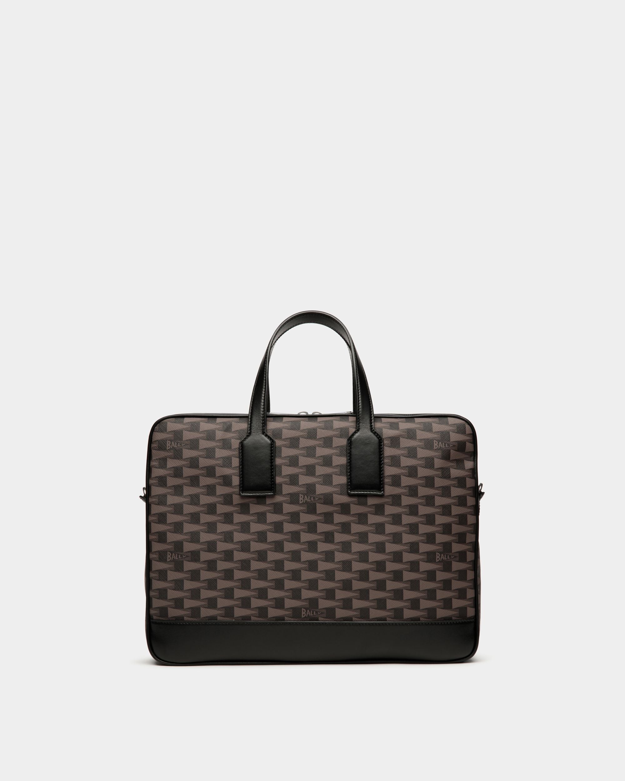Bally Global - Pennant Briefcase in Black Pennant Motif - Negro