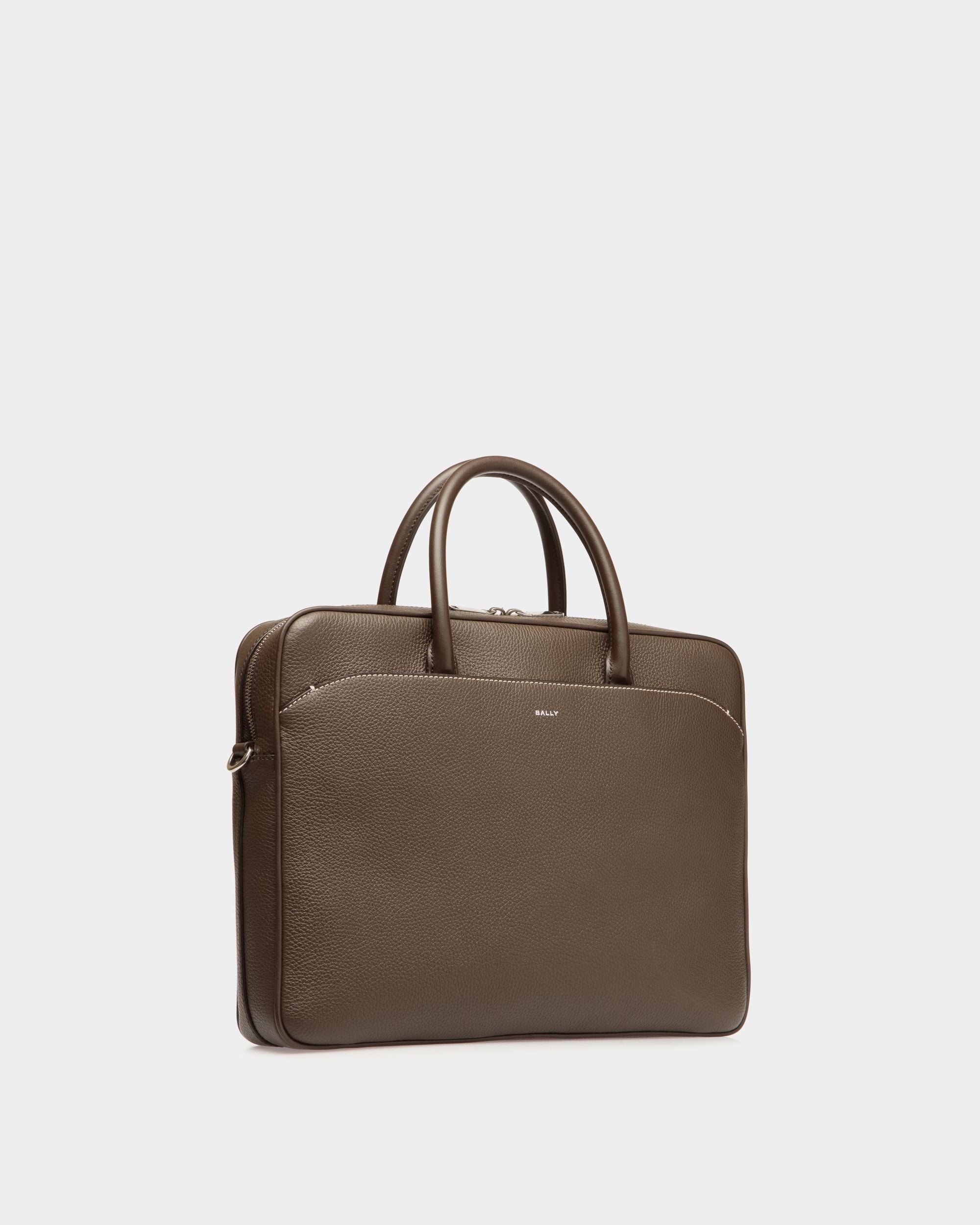 Bally Global - Cartable Oeden En Cuir Ebano - Marron