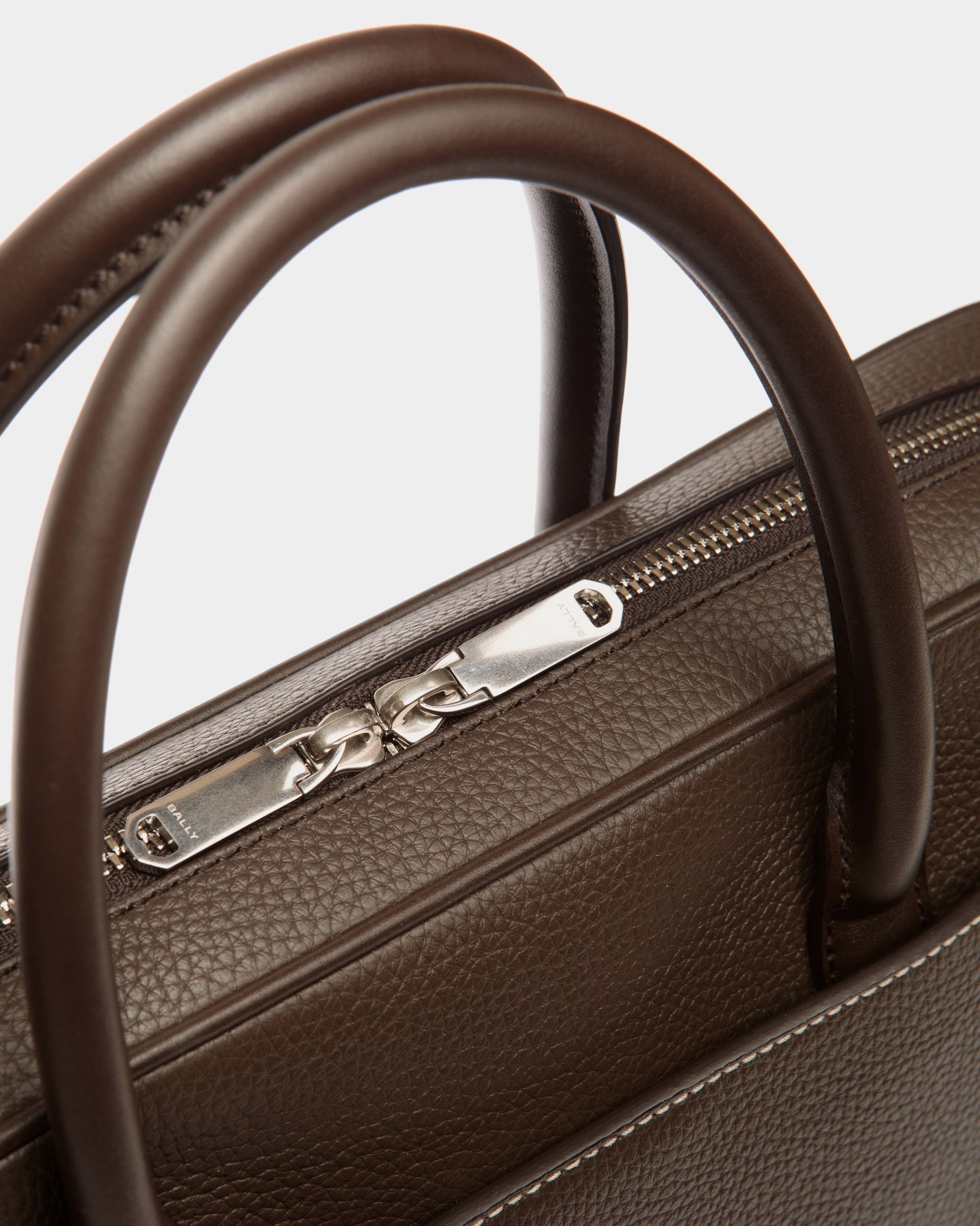 Bally Global - Cartable Oeden En Cuir Ebano - Marron