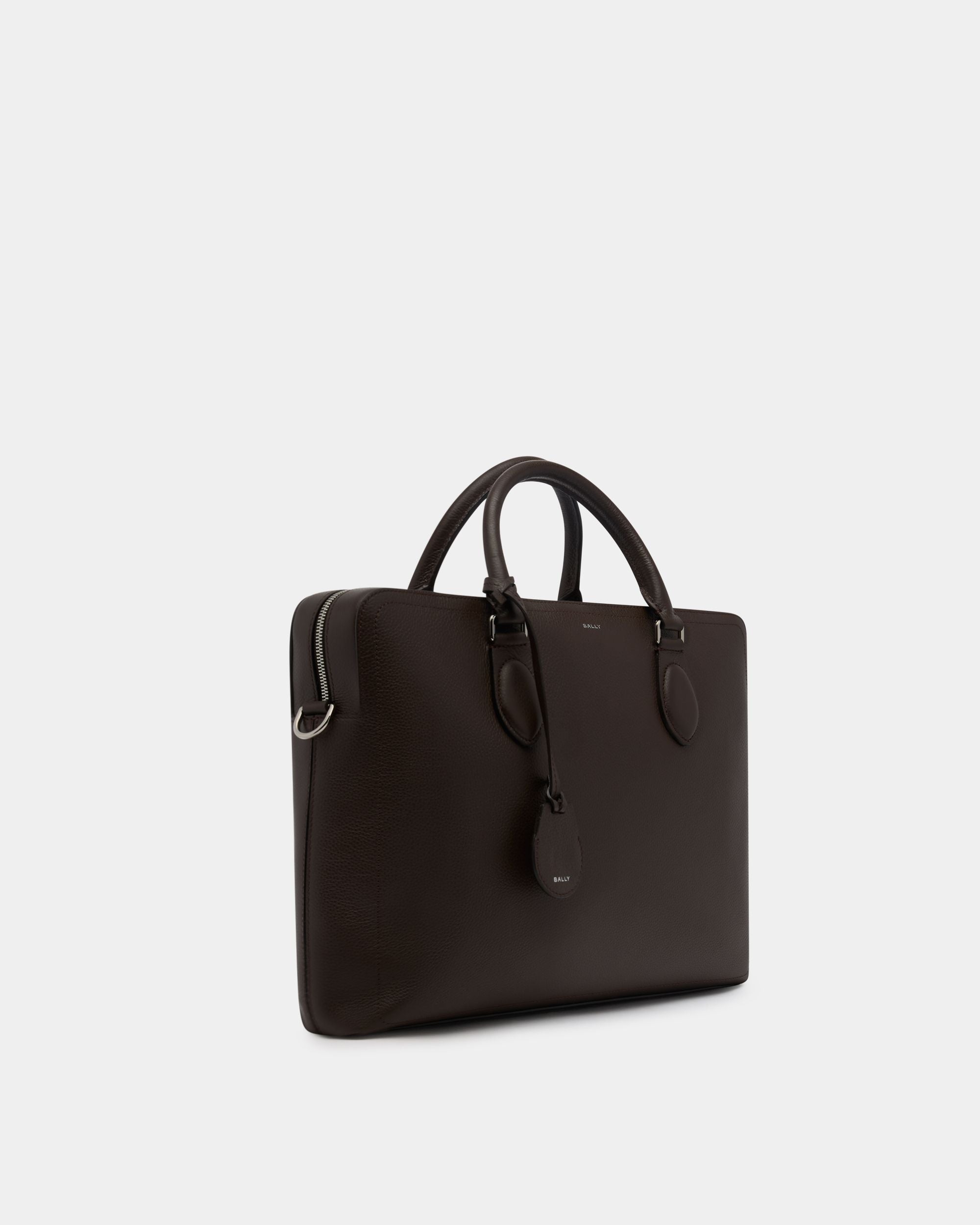 Bally Global - Capitol Briefcase in Ebano Grained Leather - Brown