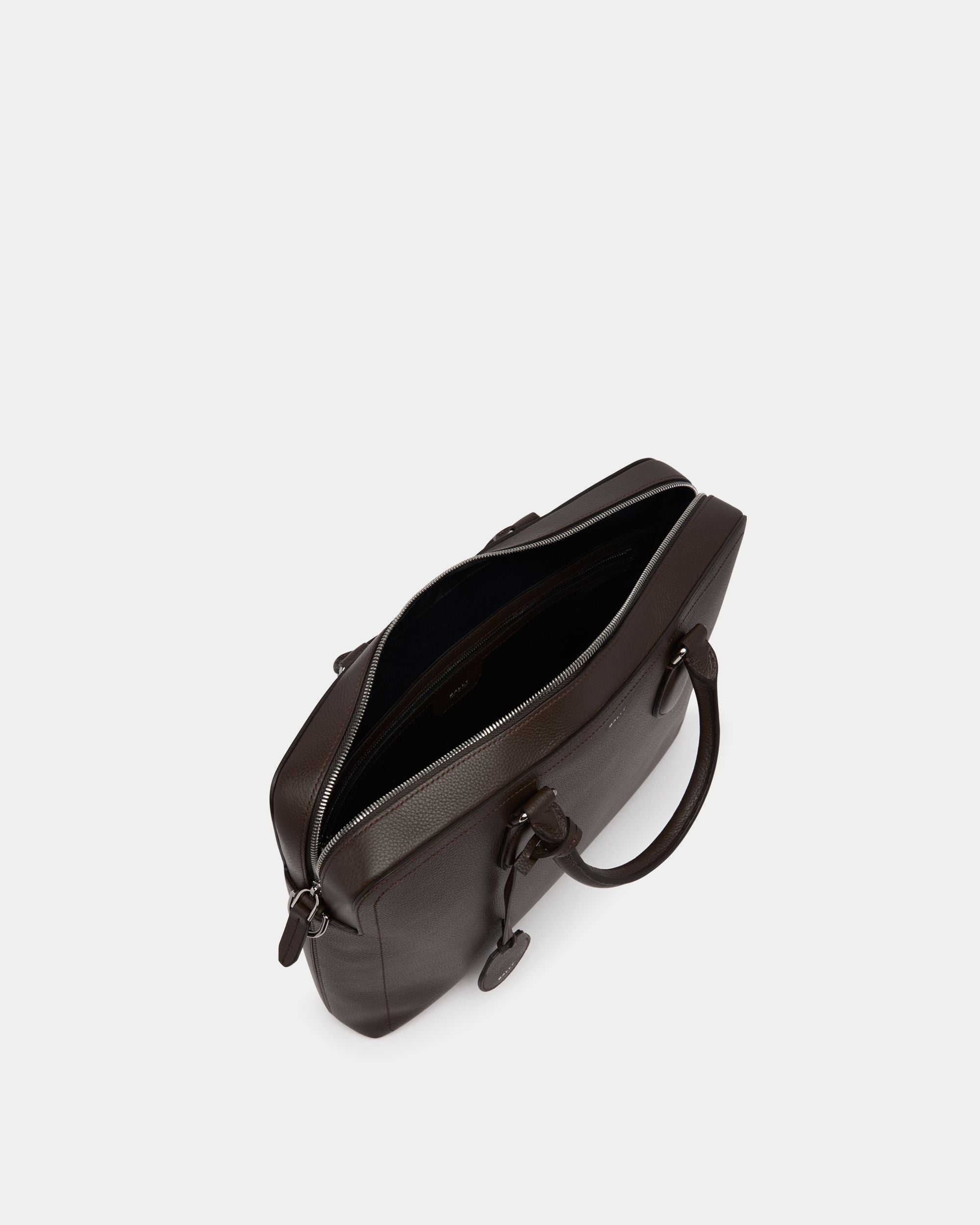 Bally Global - Capitol Briefcase in Ebano Grained Leather - Brown