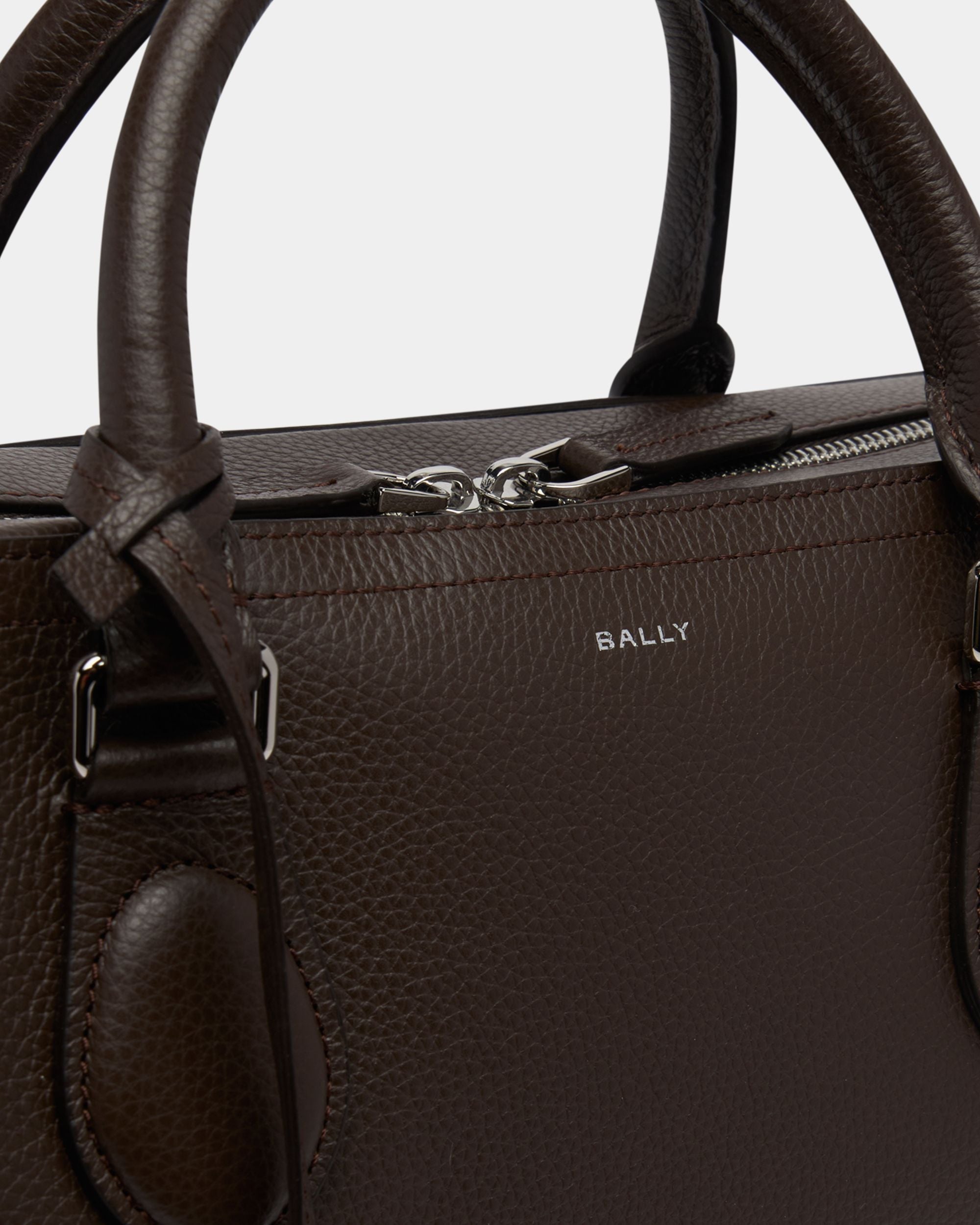 Bally Global - Capitol Briefcase in Ebano Grained Leather - Brown