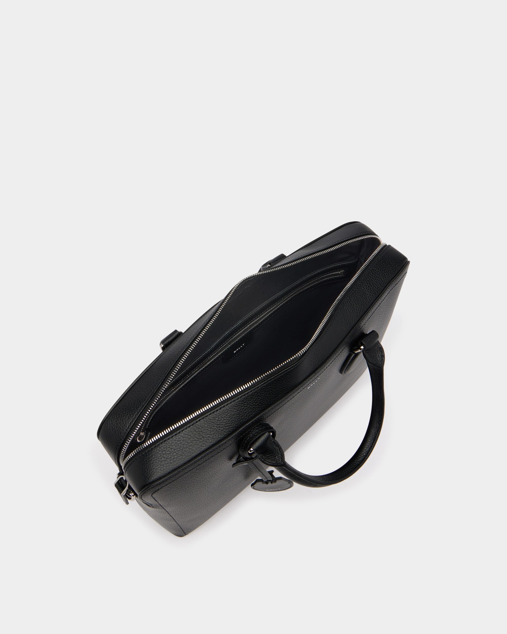 Bally Global - Capitol Briefcase in Black Grained Leather - Black