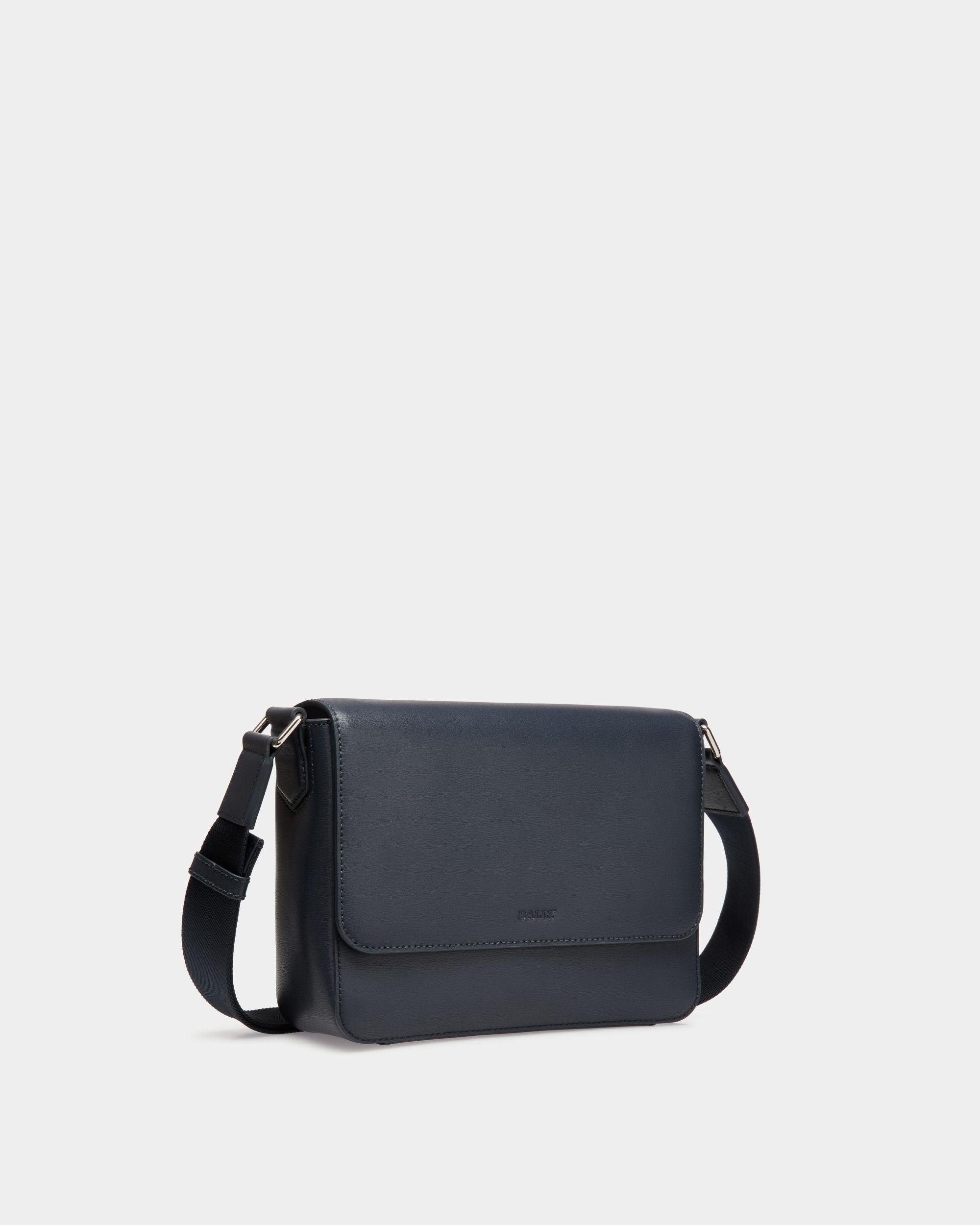 Bally Global - Sac Messenger En Cuir Bleu Gaufré - Bleu