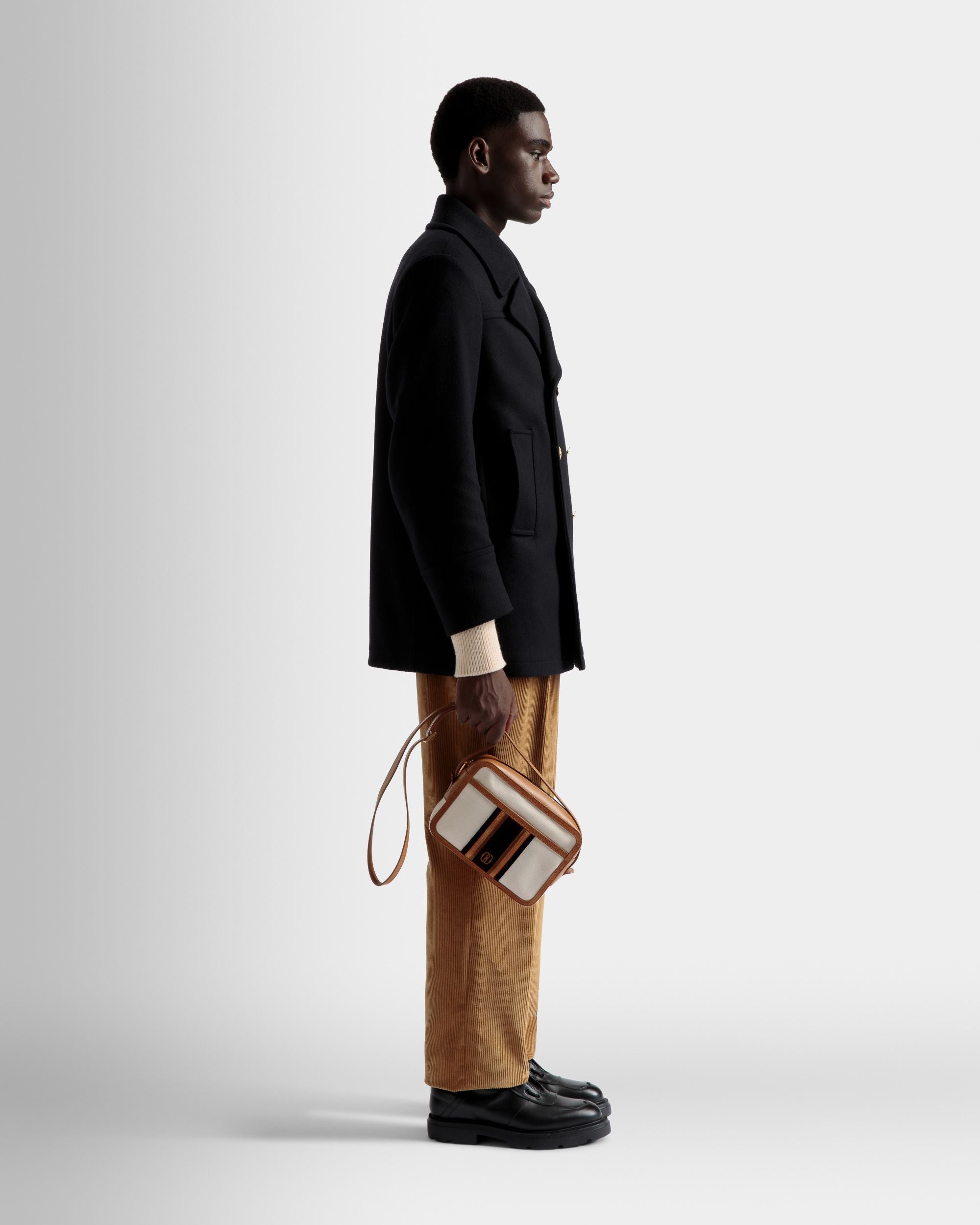 Bally Global - Gare Crossbody Bag In Natural And Desert Fabric - Beige
