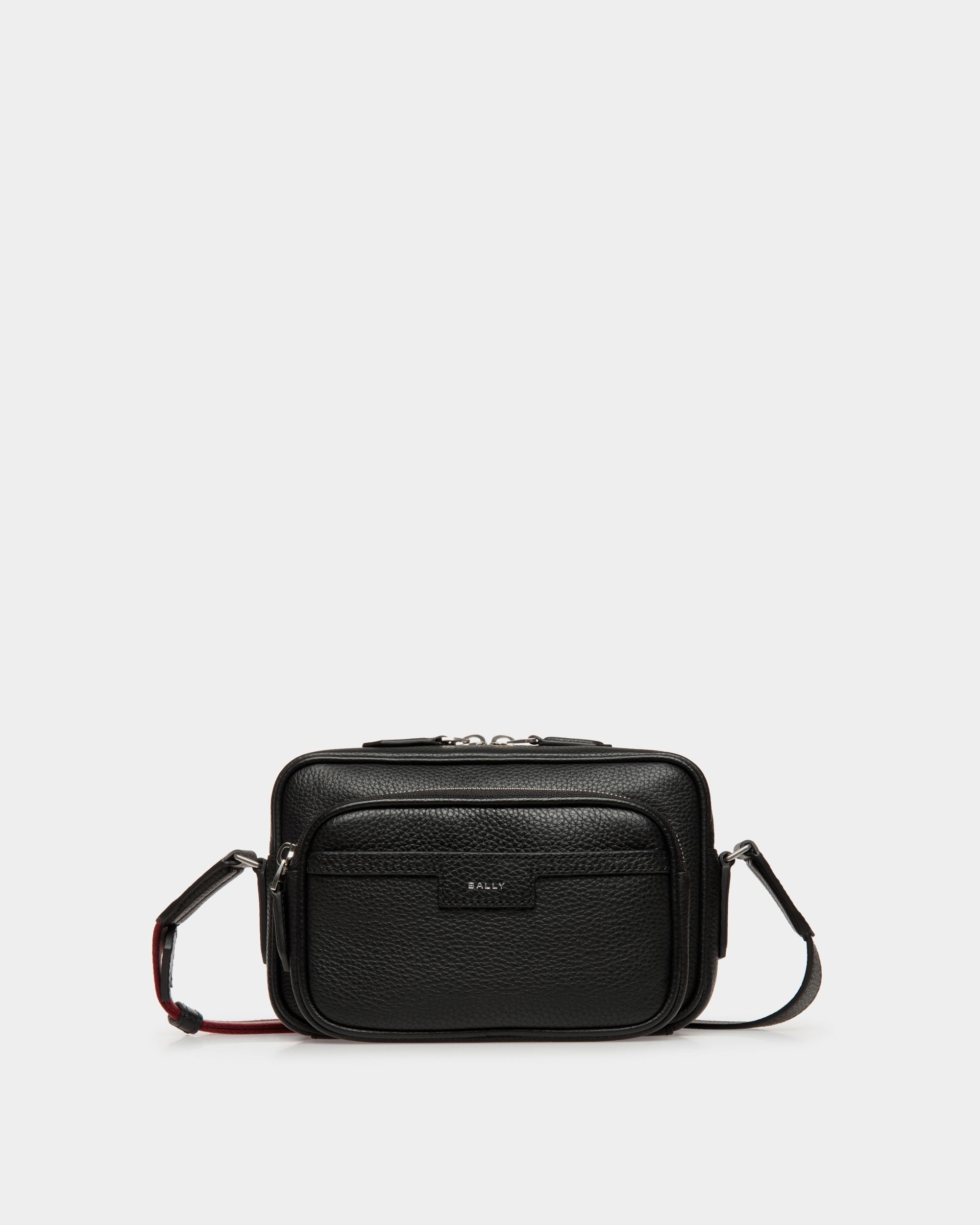 Bally Global - Code Crossbody Bag in Black Grained Leather - Negro