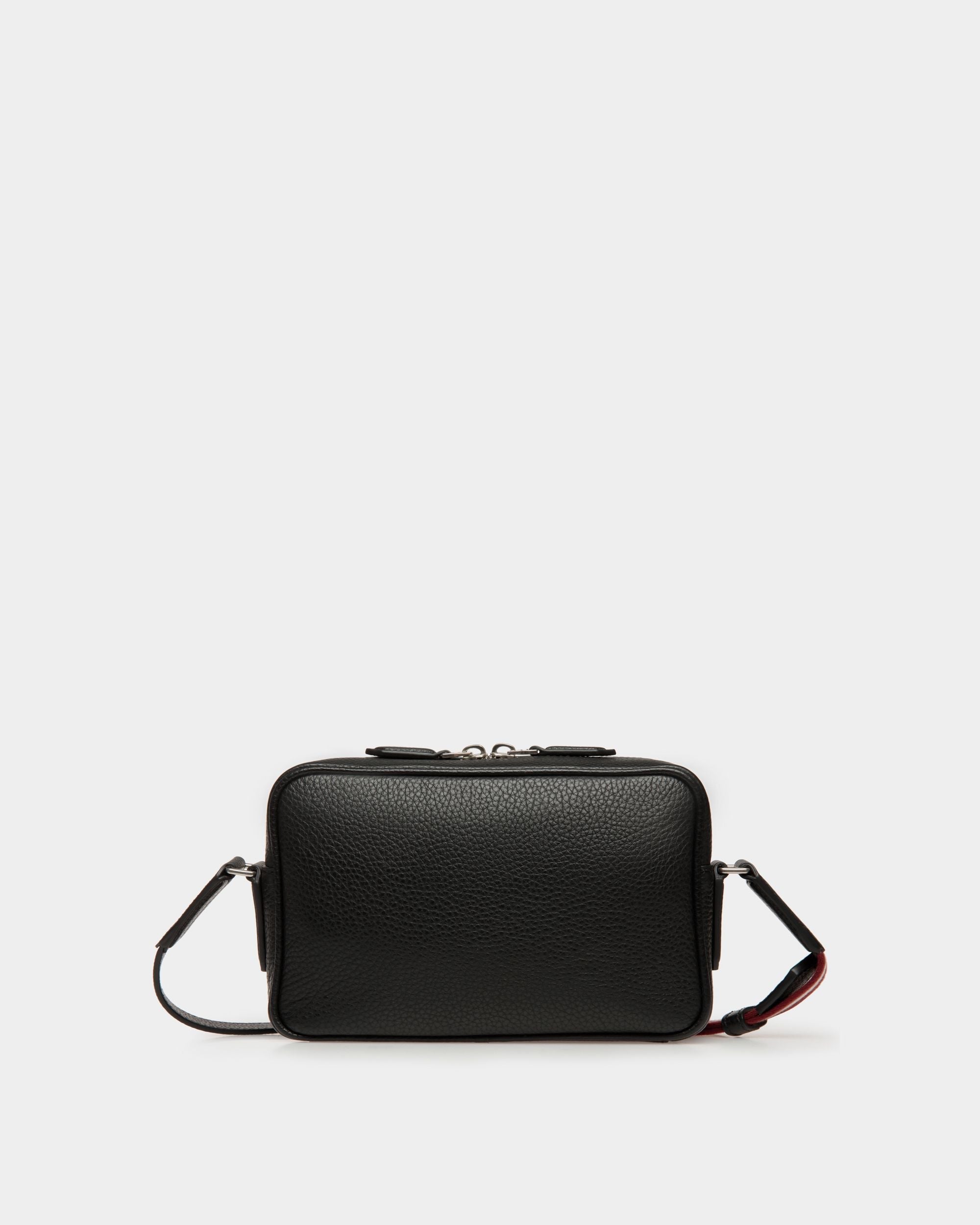Bally Global - Code Crossbody Bag in Black Grained Leather - Negro
