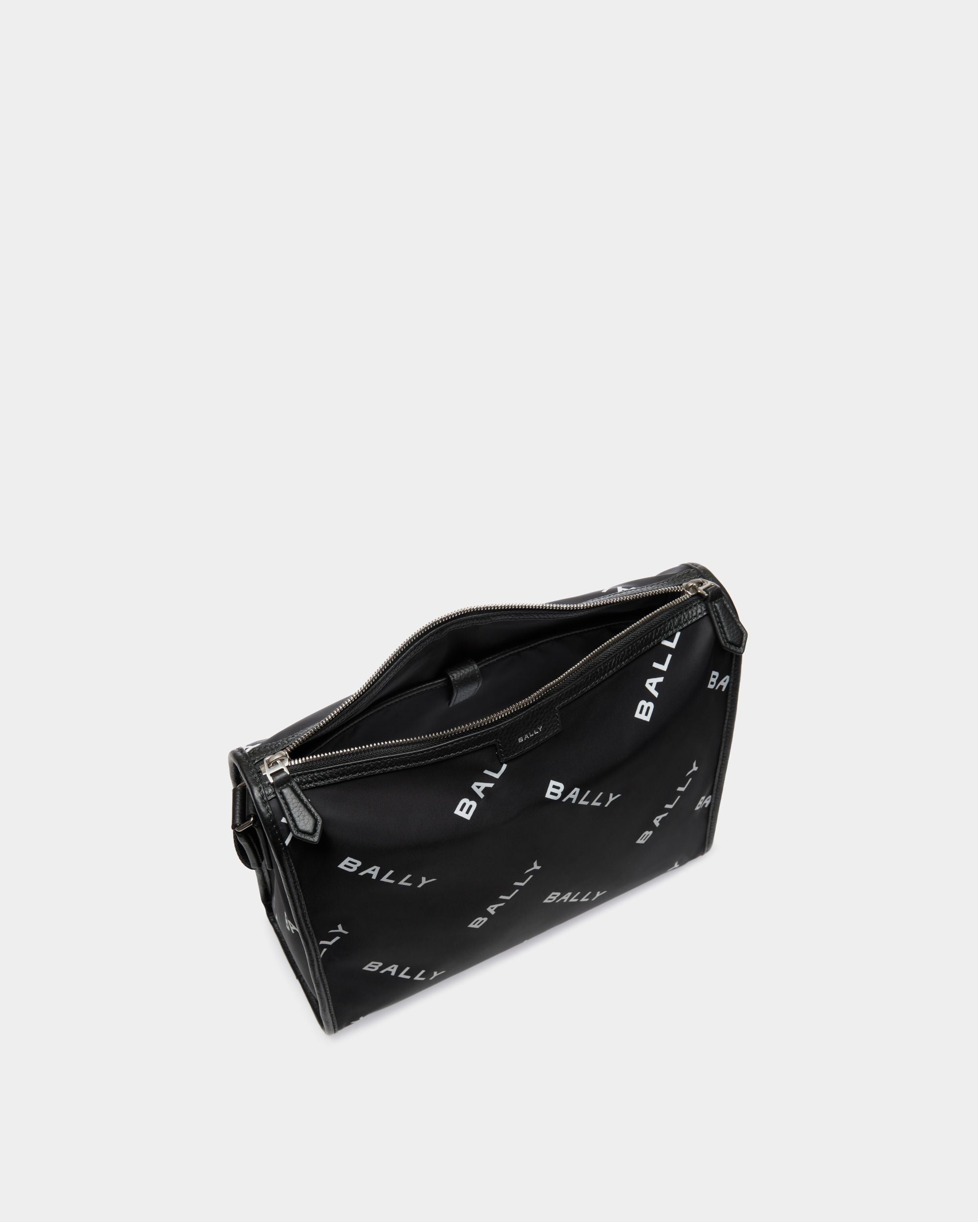 Bally Global - Bolso Bandolera Code De Nailon Negro Con Logo Estampado - Negro