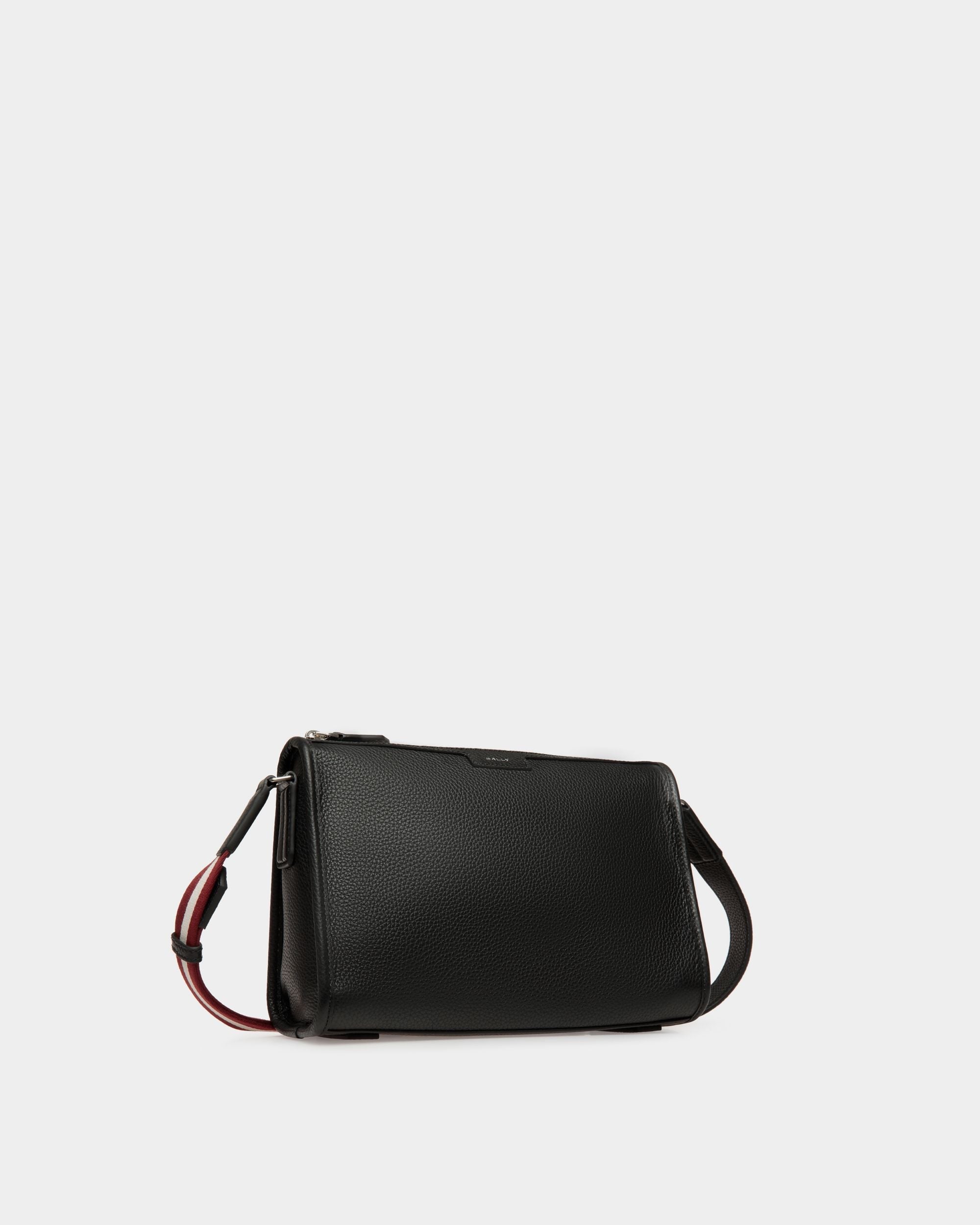 Bally Global - Bolso Messenger Code Pequeño De Piel Granulada Color Negro - Negro
