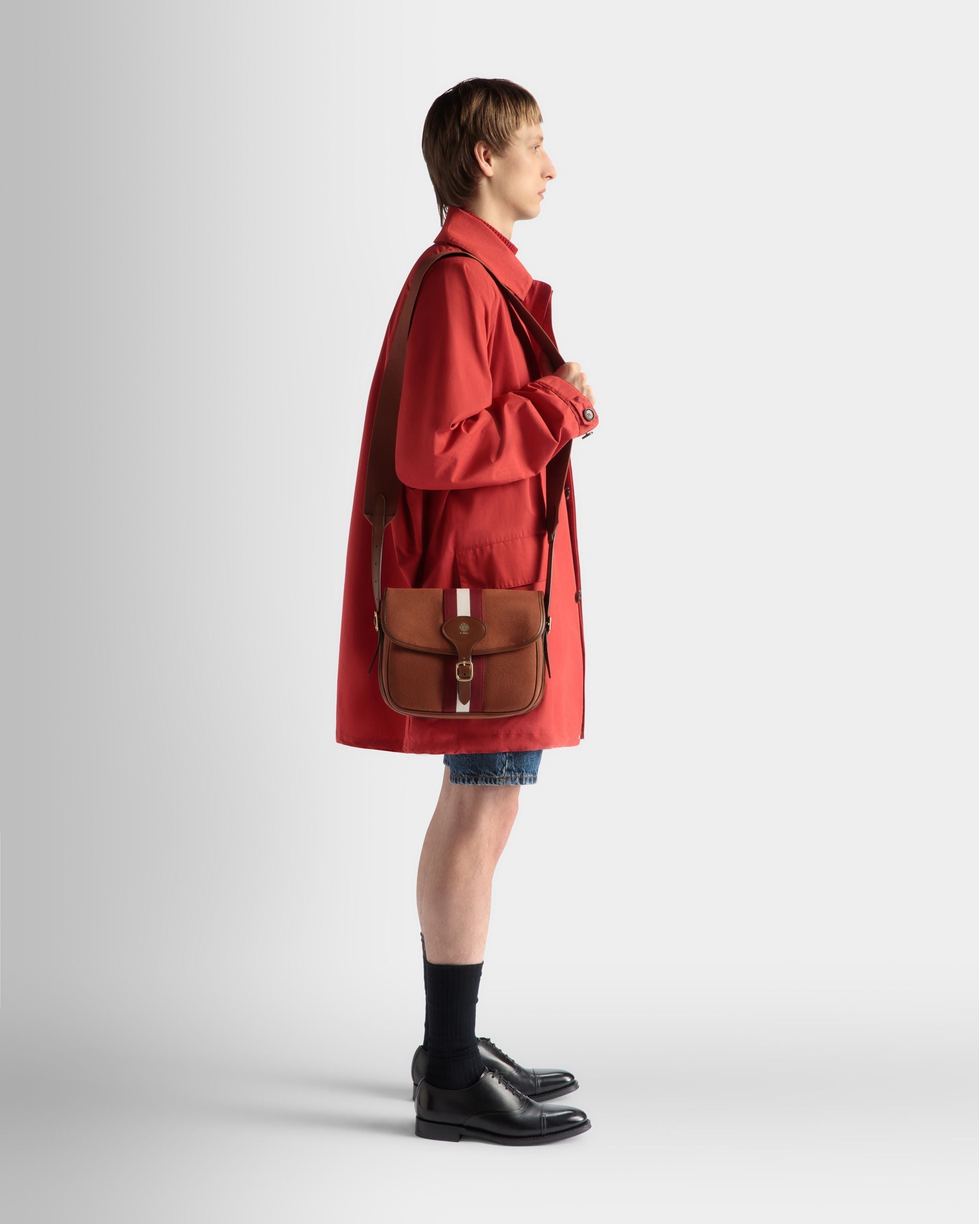 Bally Global - Beckett Crossbody Bag in Red Cotton Canvas - Red