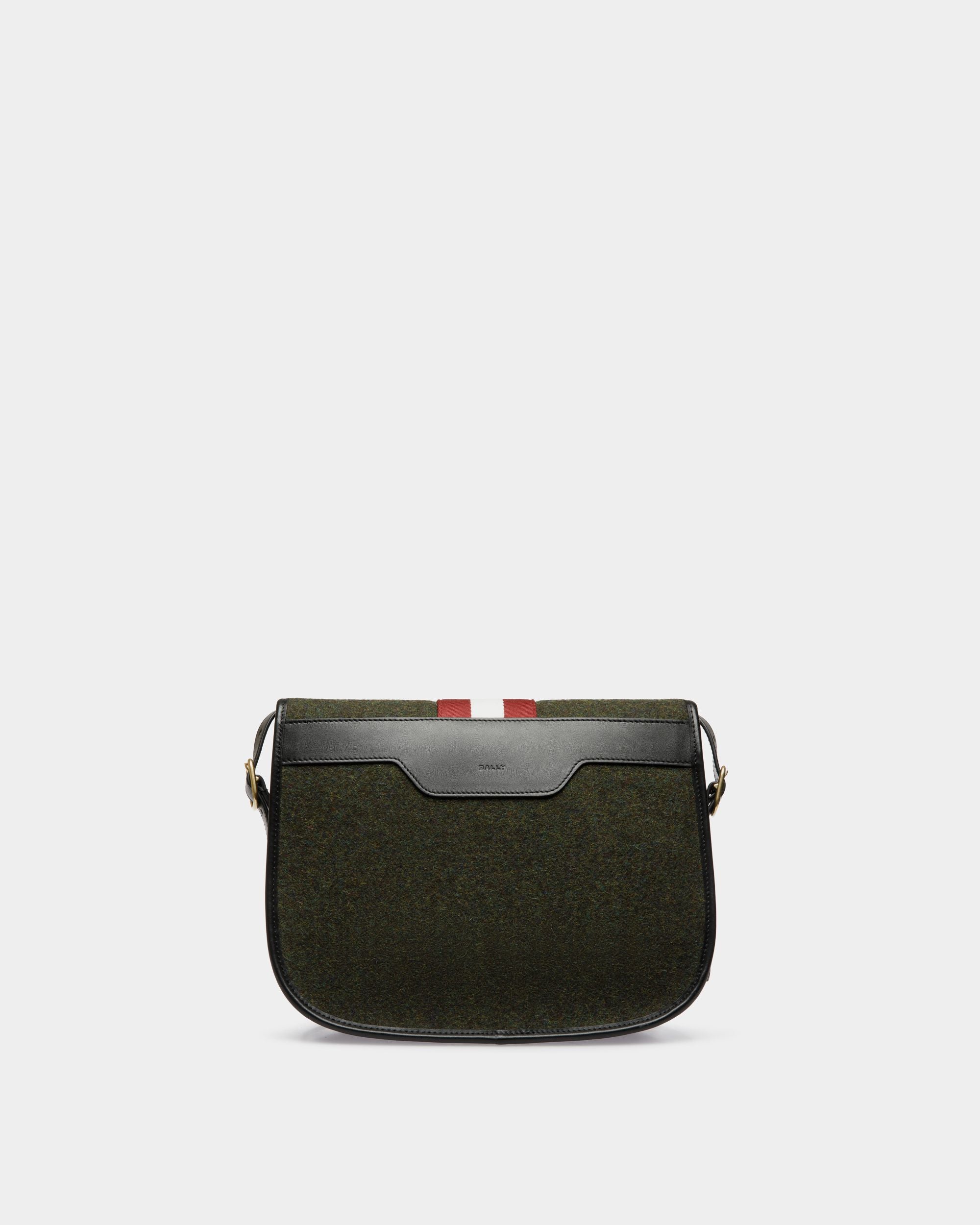 Bally Global - Bandolera Beckett De Lana Y Piel Verde Oscuro - Verde