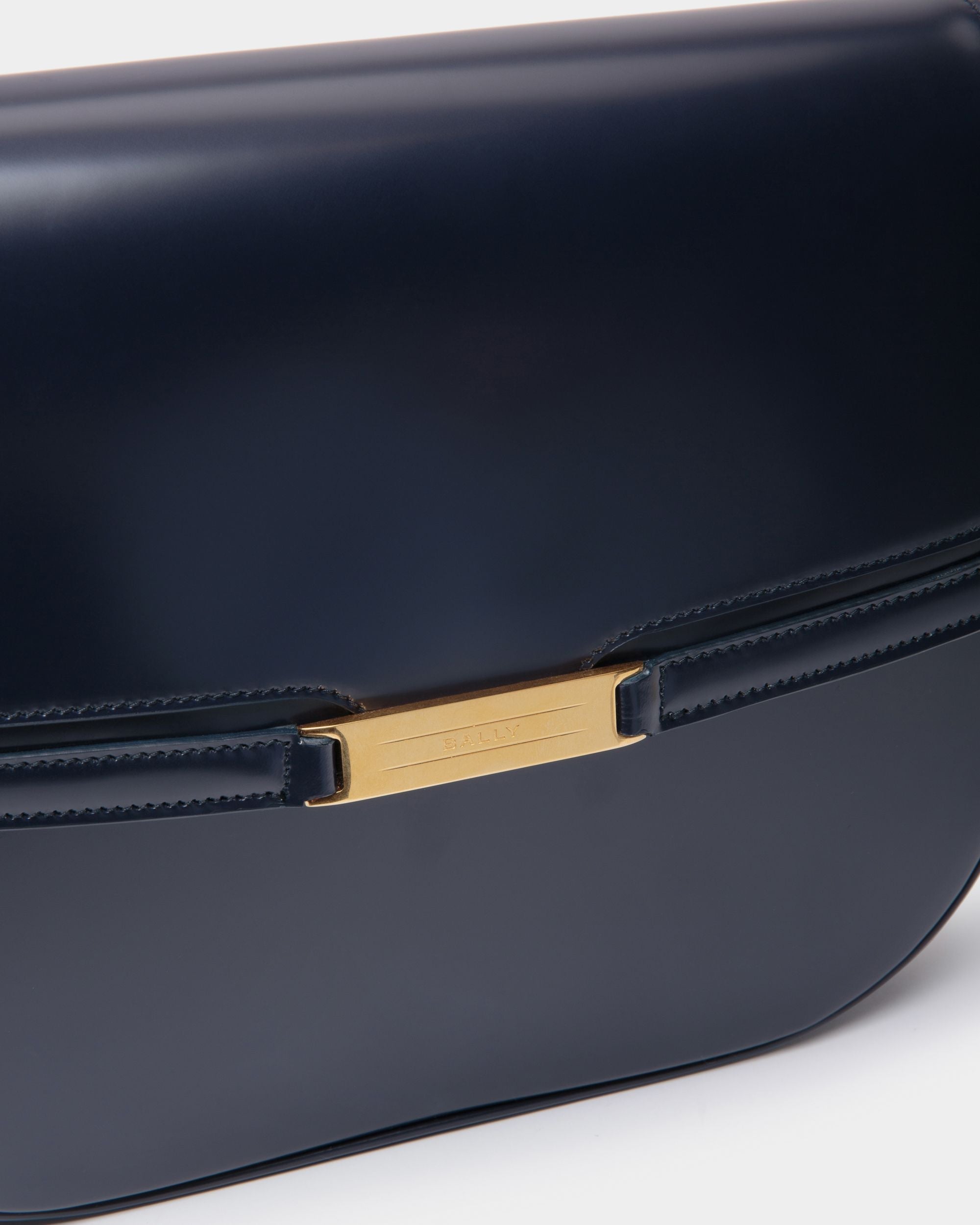 Bally Global - Deco Crossbody Bag in Navy Blue Brushed Leather - Blue
