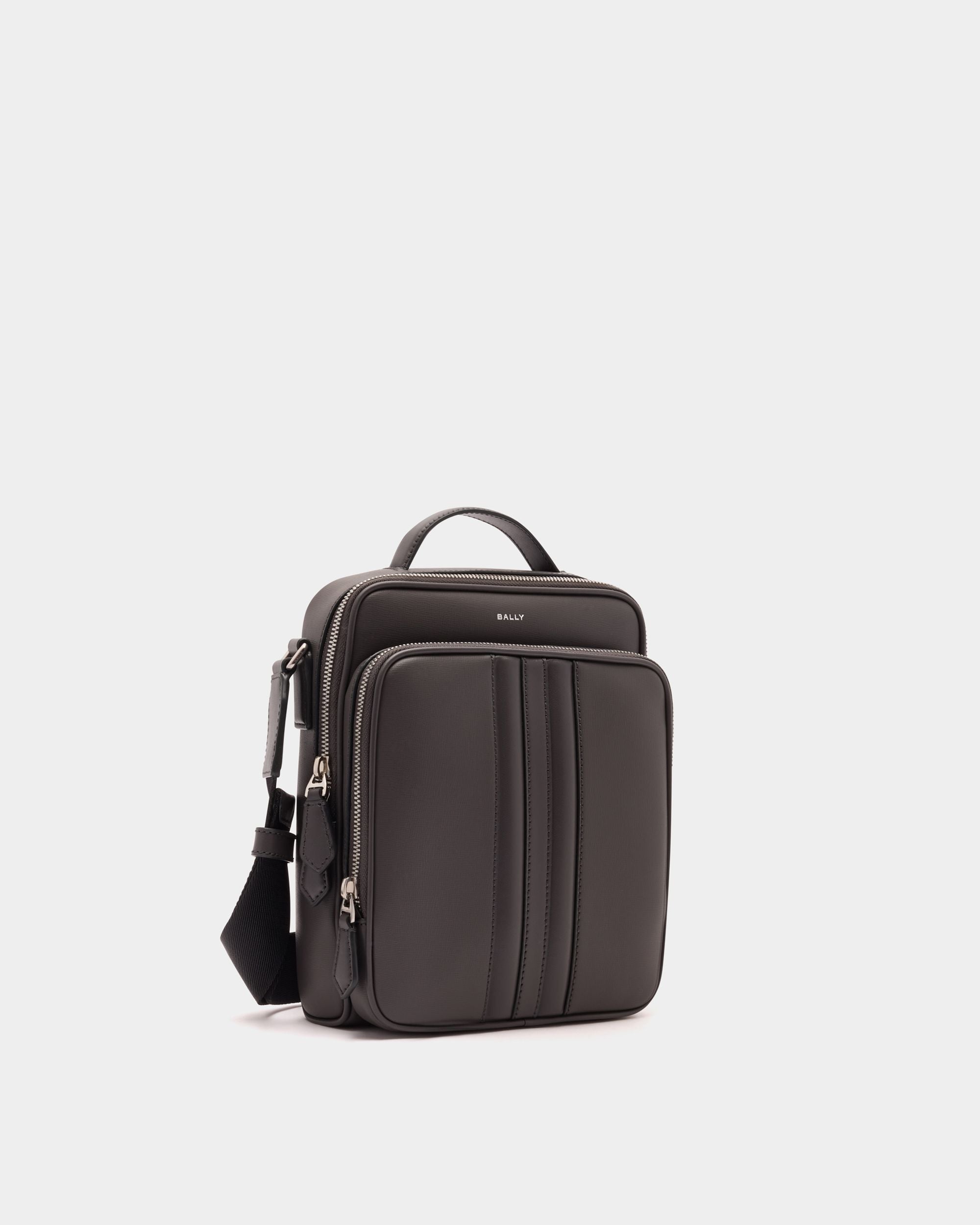 Bally Global - Mythos Crossbody Bag in Grey Recycled Leather - Grey