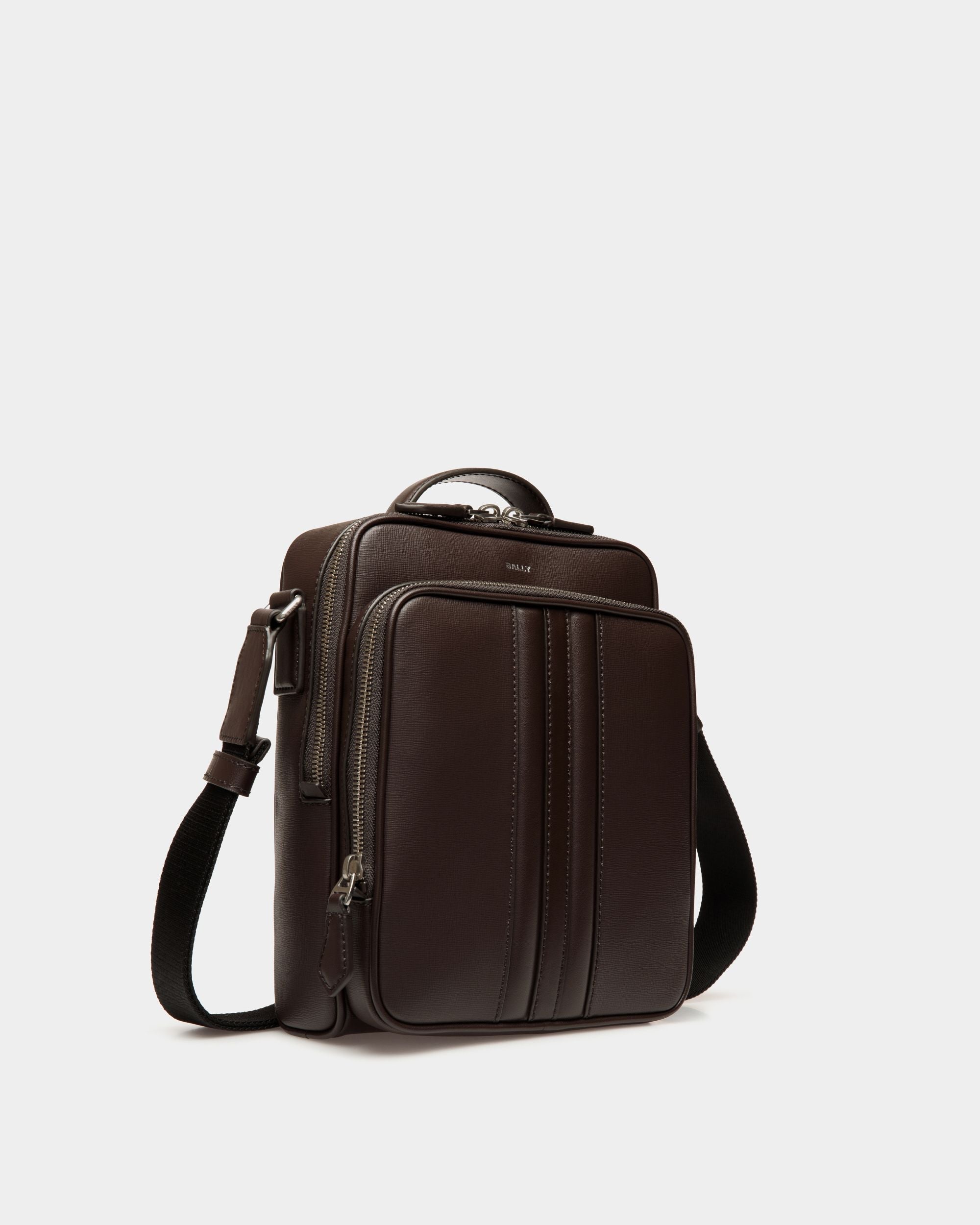 Bally Global - Mythos Crossbody Bag in Ebano Recycled Leather - Brown