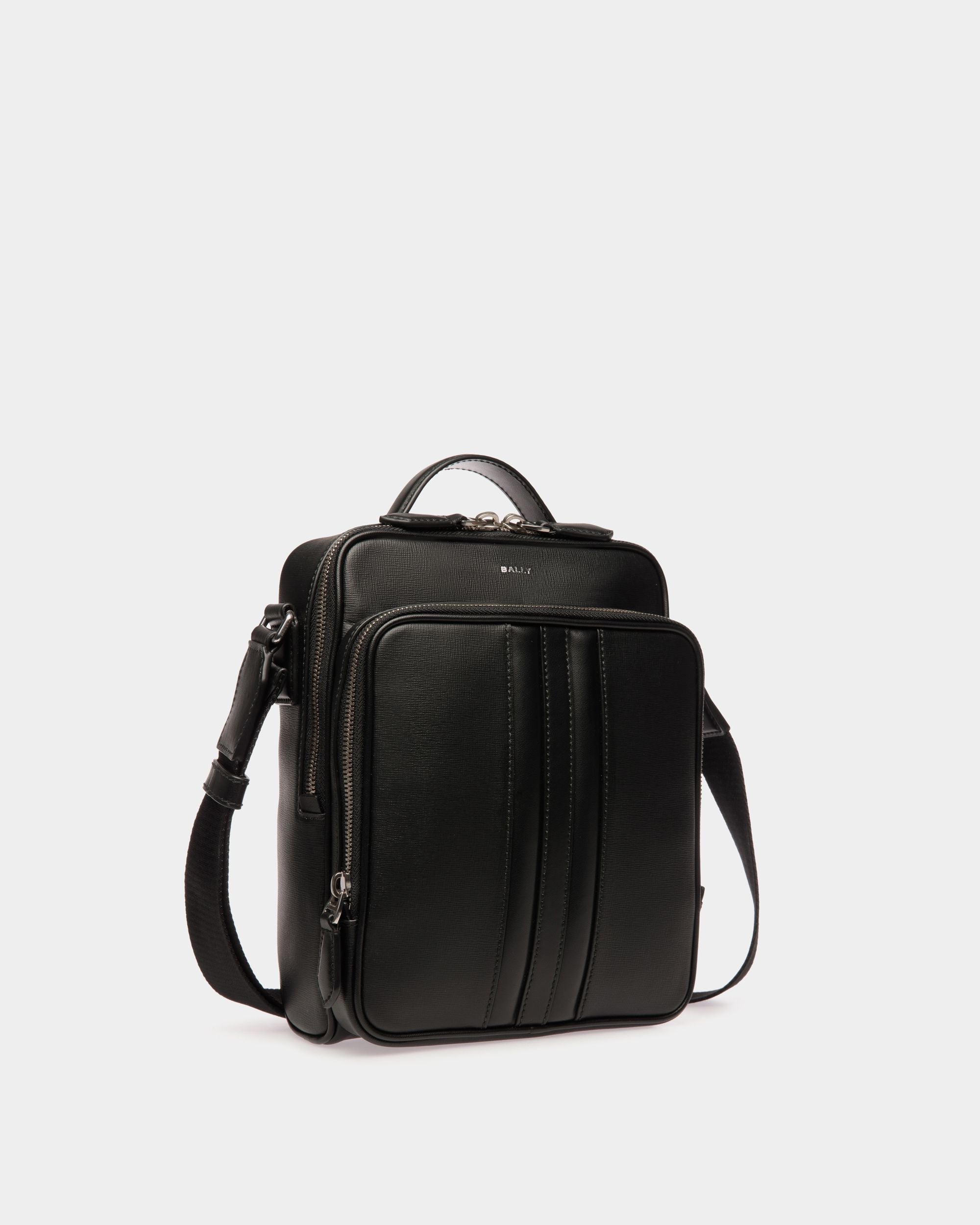 Bally Global - Mythos Crossbody Bag In Black Recycled Leather - Black