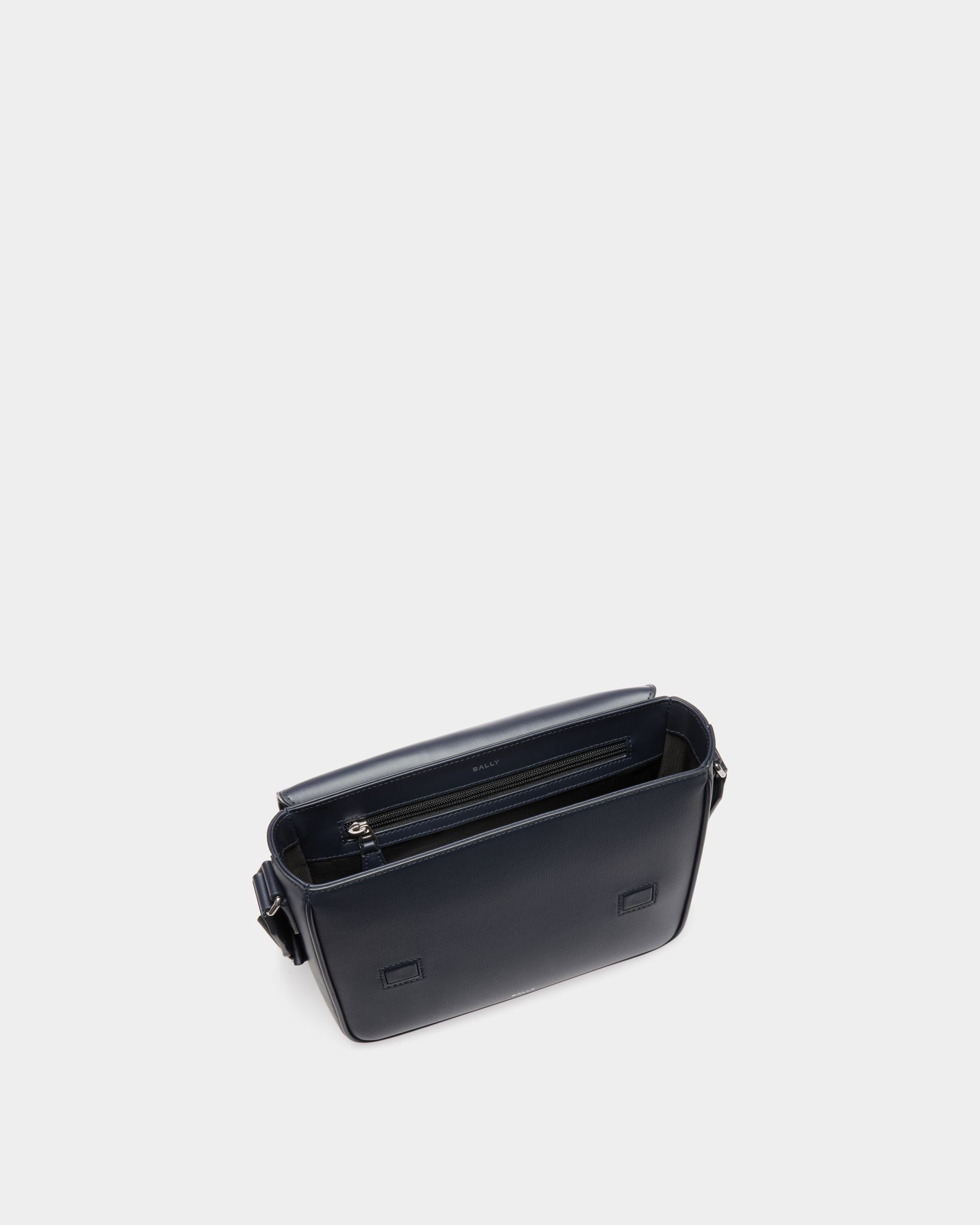 Bally Global - Mythos Crossbody Bag in Navy Blue Recycled Leather - Blue