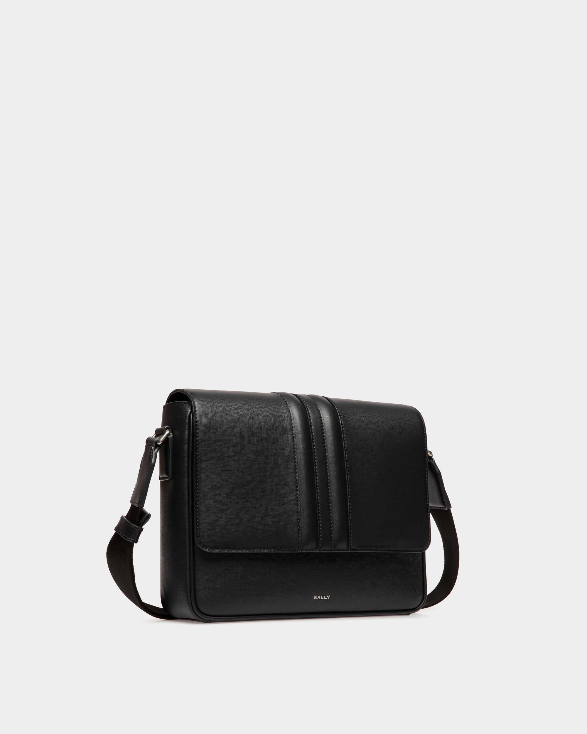 Bally Global - Mythos Crossbody Bag in Black Recycled Leather - Noir