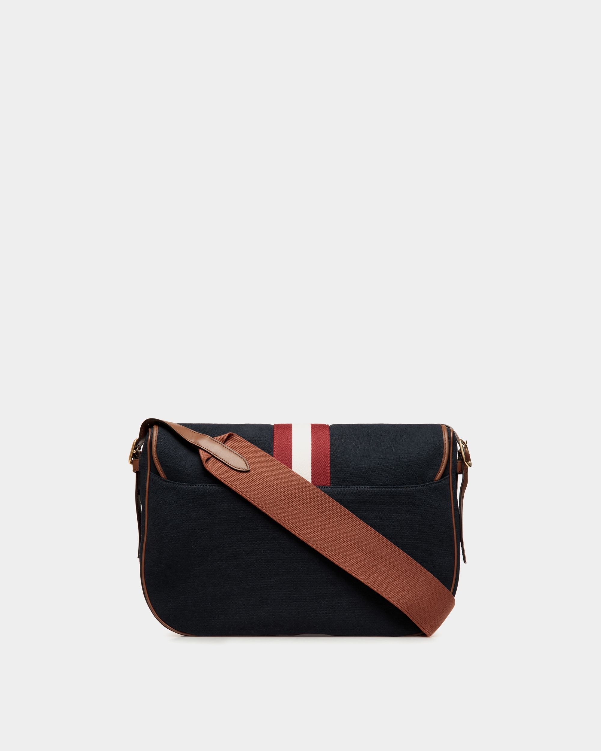 Bally Global - Beckett Crossbody Bag in Navy Blue Cotton Canvas - Bleu