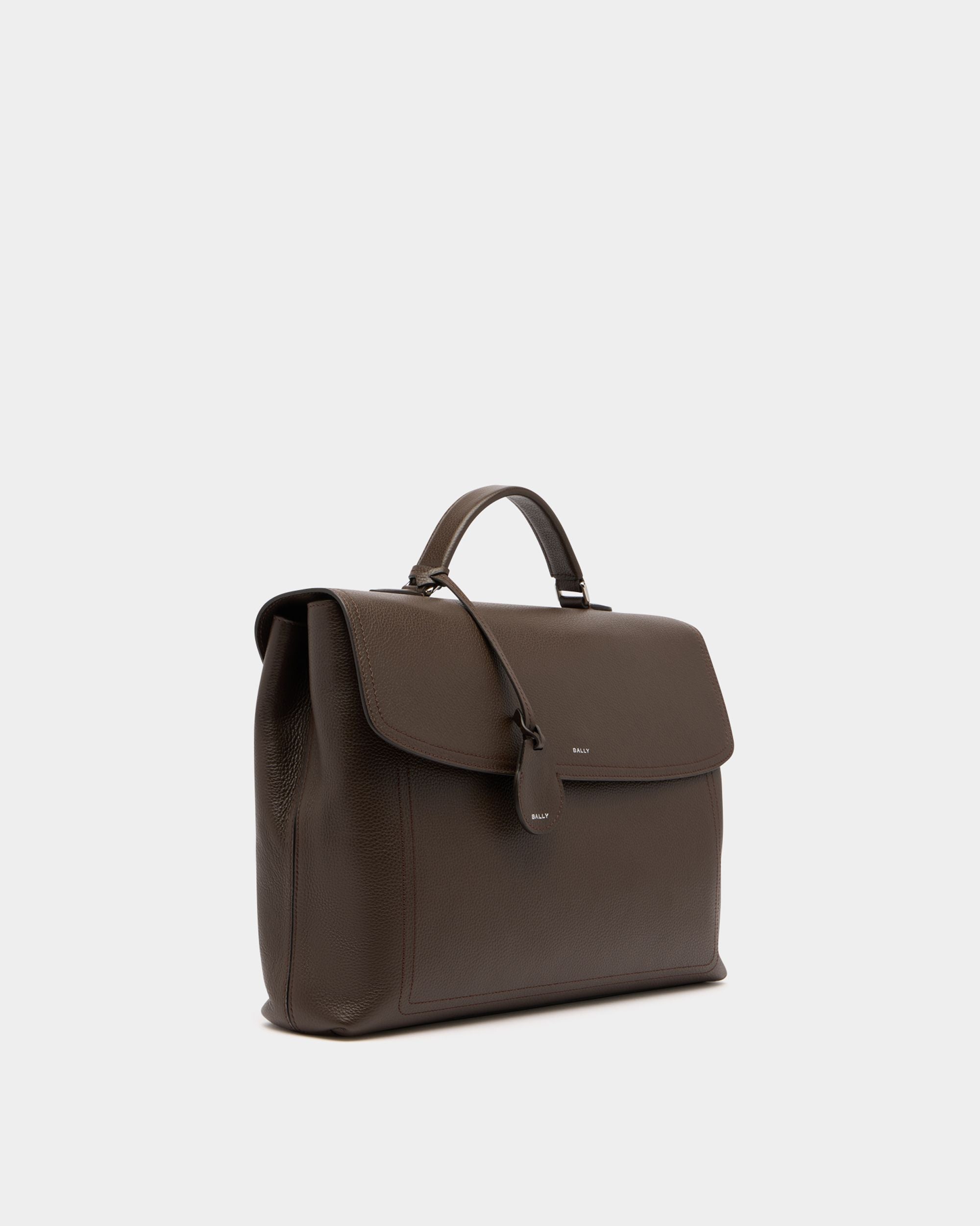 Bally Global - Capitol Briefcase in Ebano Grained Leather - Brown