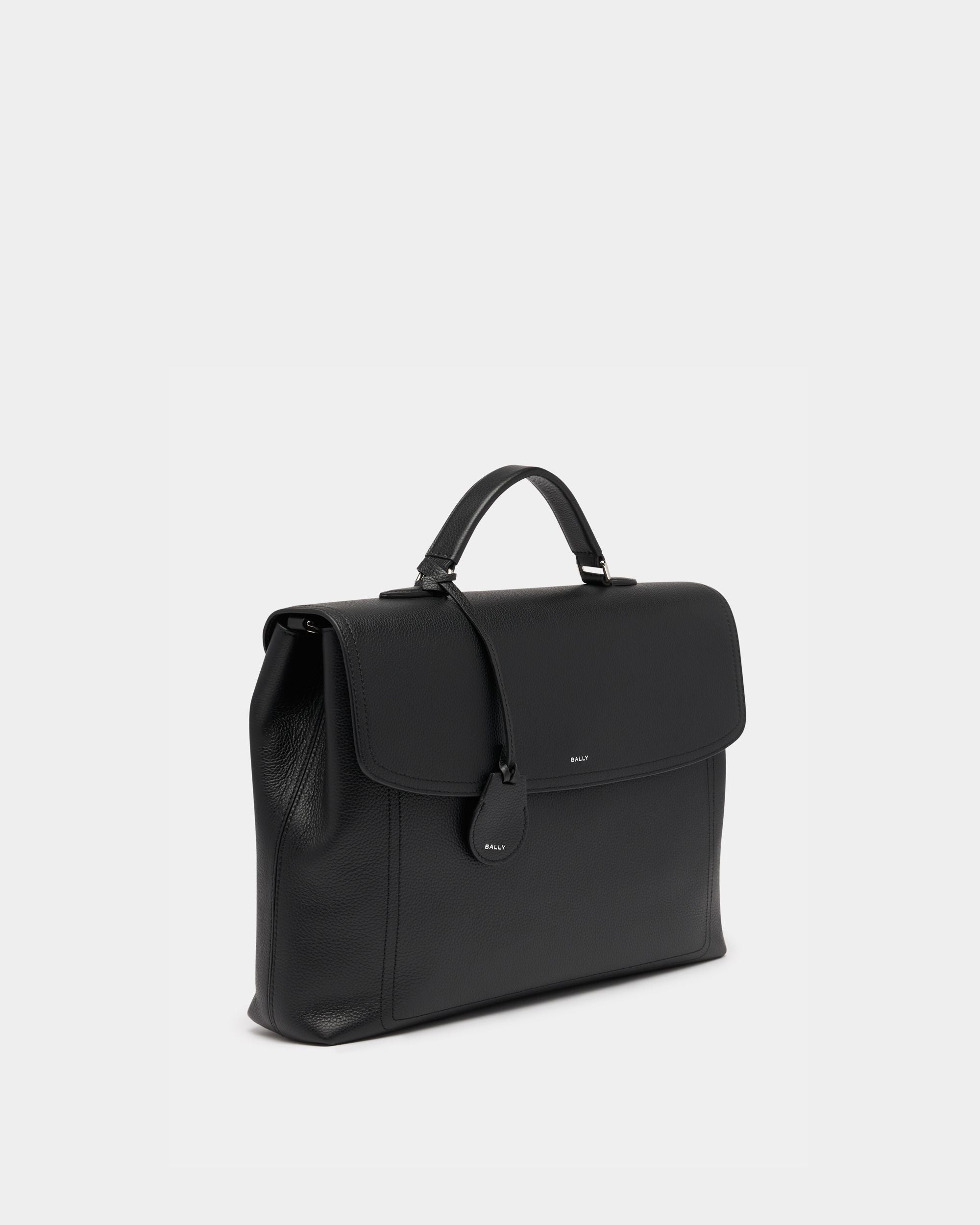 Bally Global - Capitol Briefcase in Black Grained Leather - Black