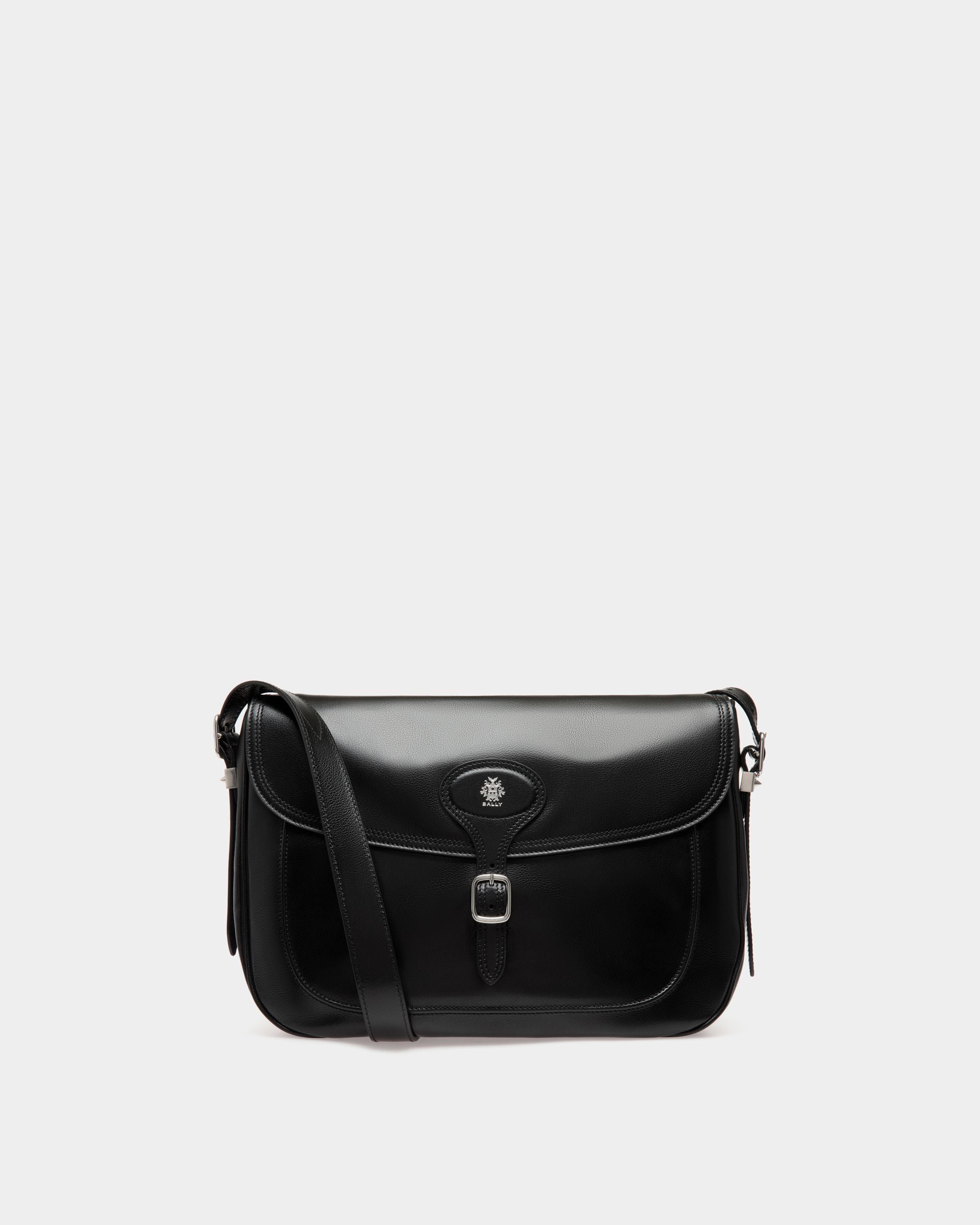 Bally Global - Beckett Crossbody Bag in Black Leather With Bally Studs - Black