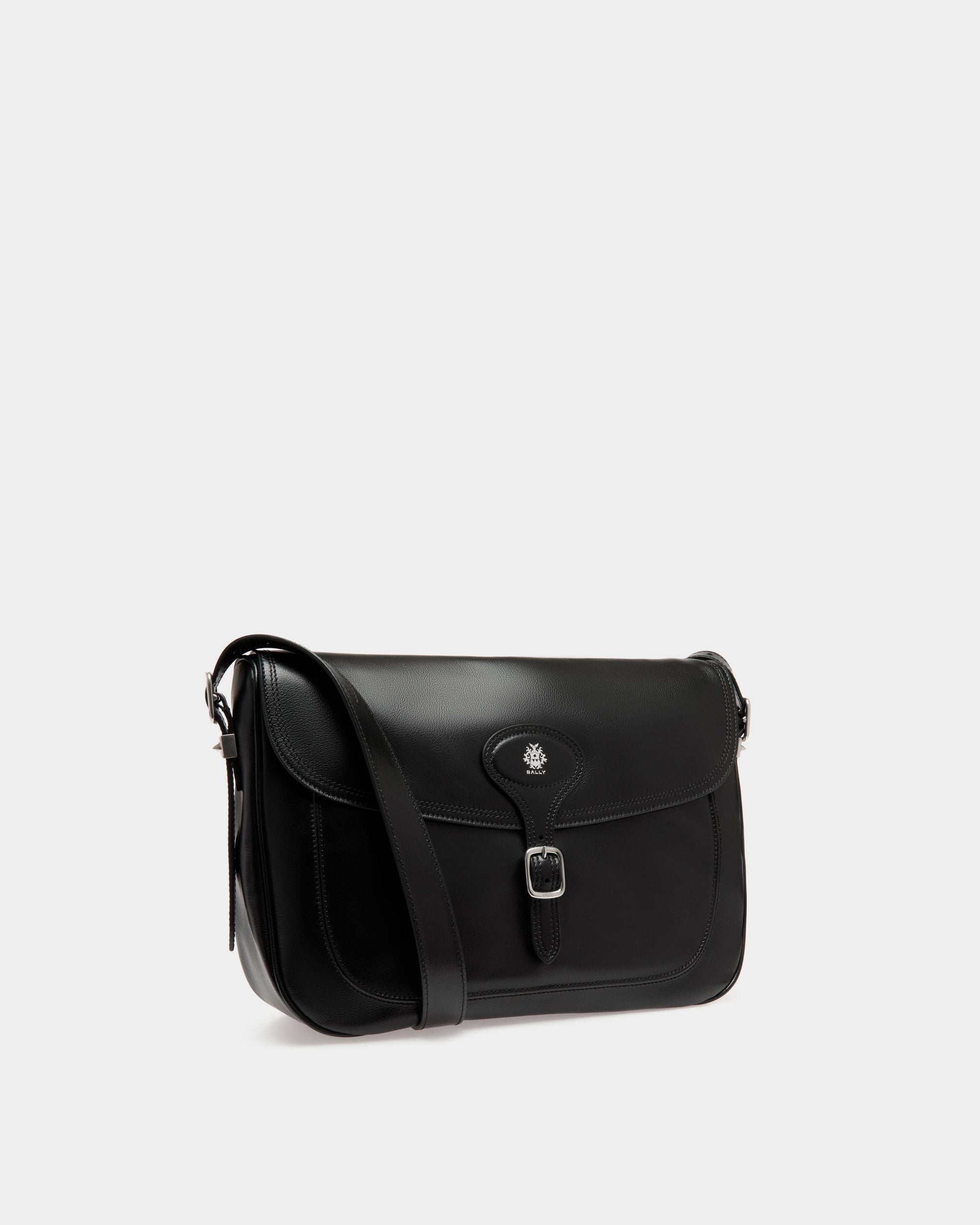 Bally Global - Beckett Crossbody Bag in Black Leather With Bally Studs - Black