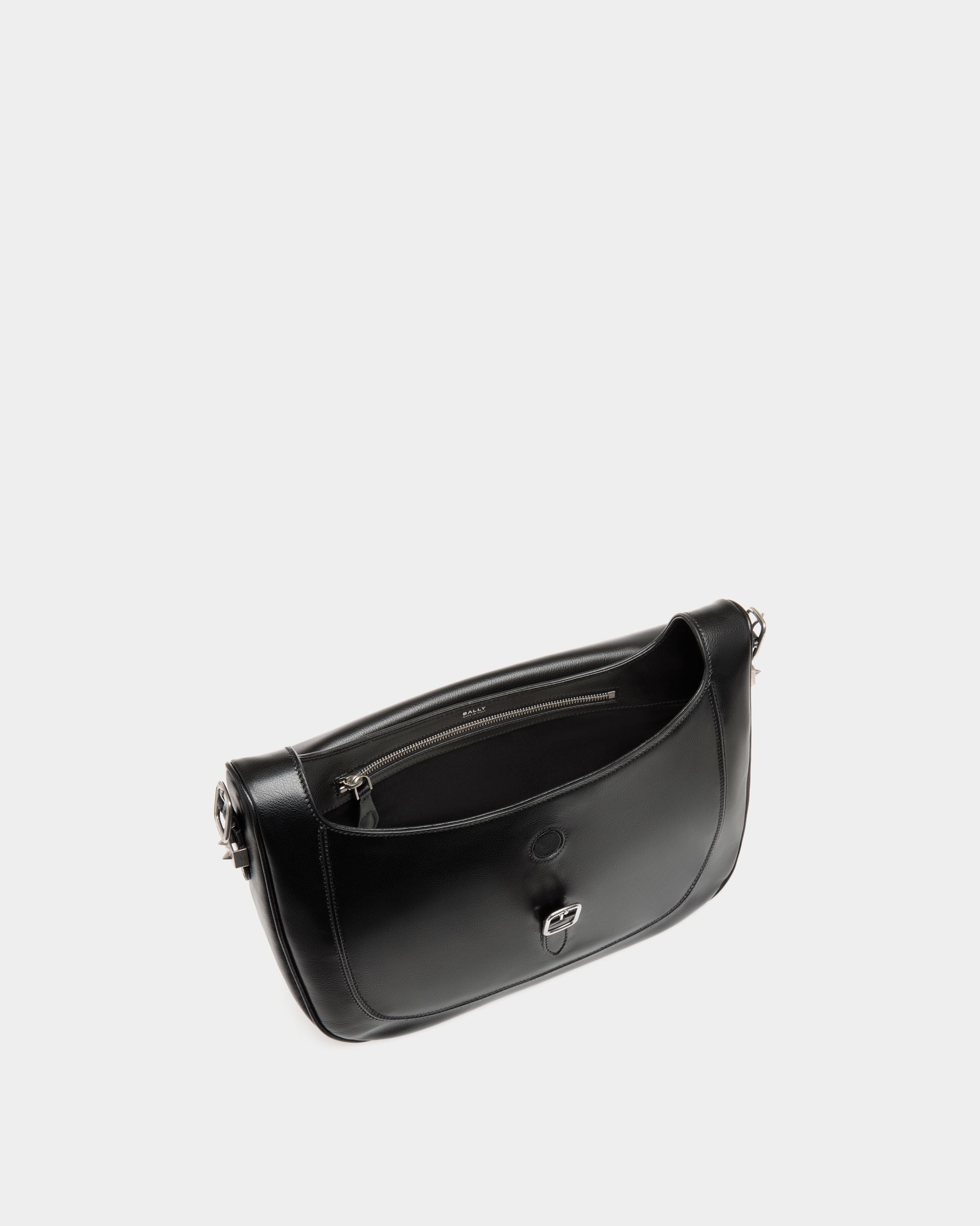 Bally Global - Beckett Crossbody Bag in Black Leather With Bally Studs - Black