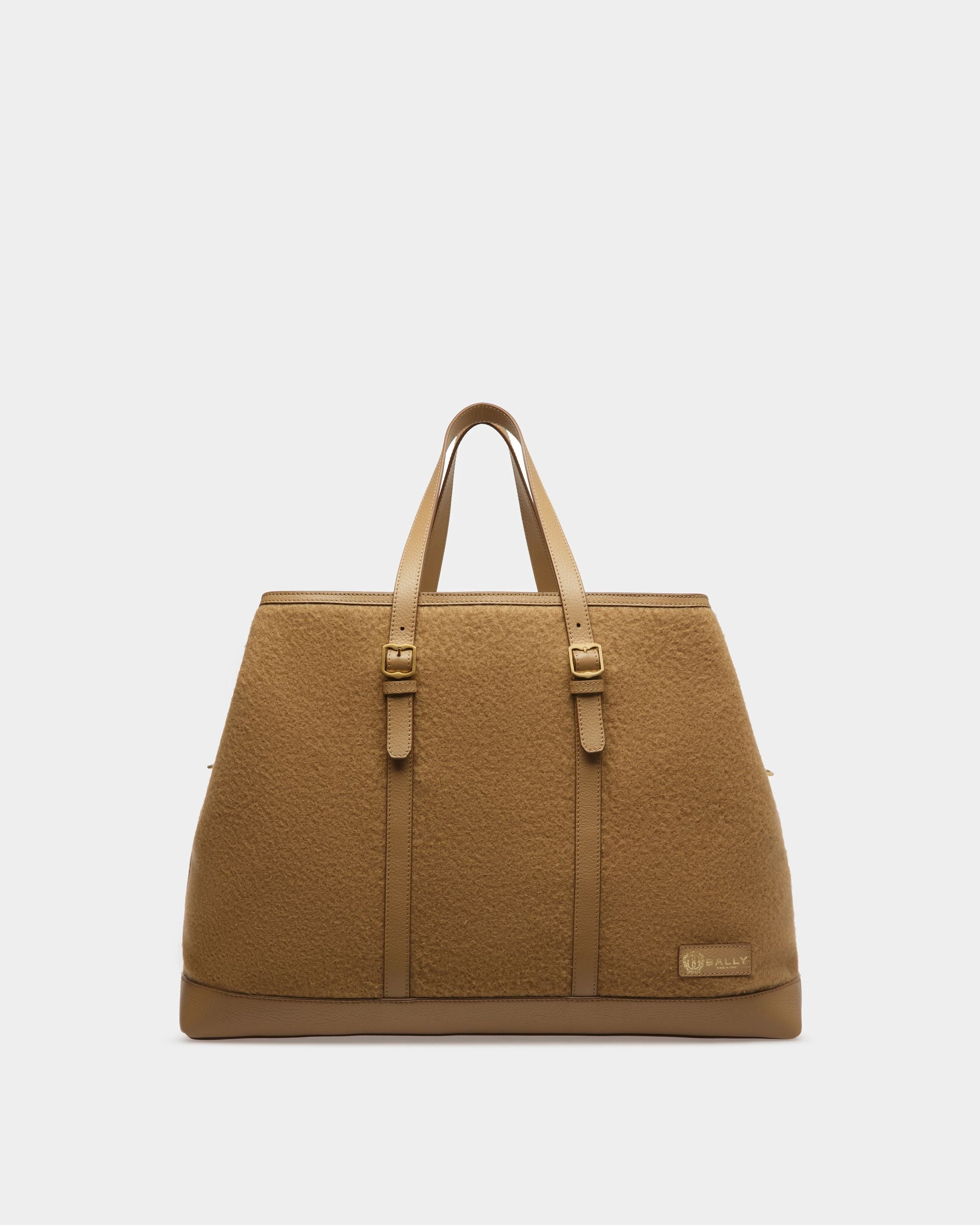 Bally Global - Gare Tote Bag In Camel Leather And Fabric - Brown