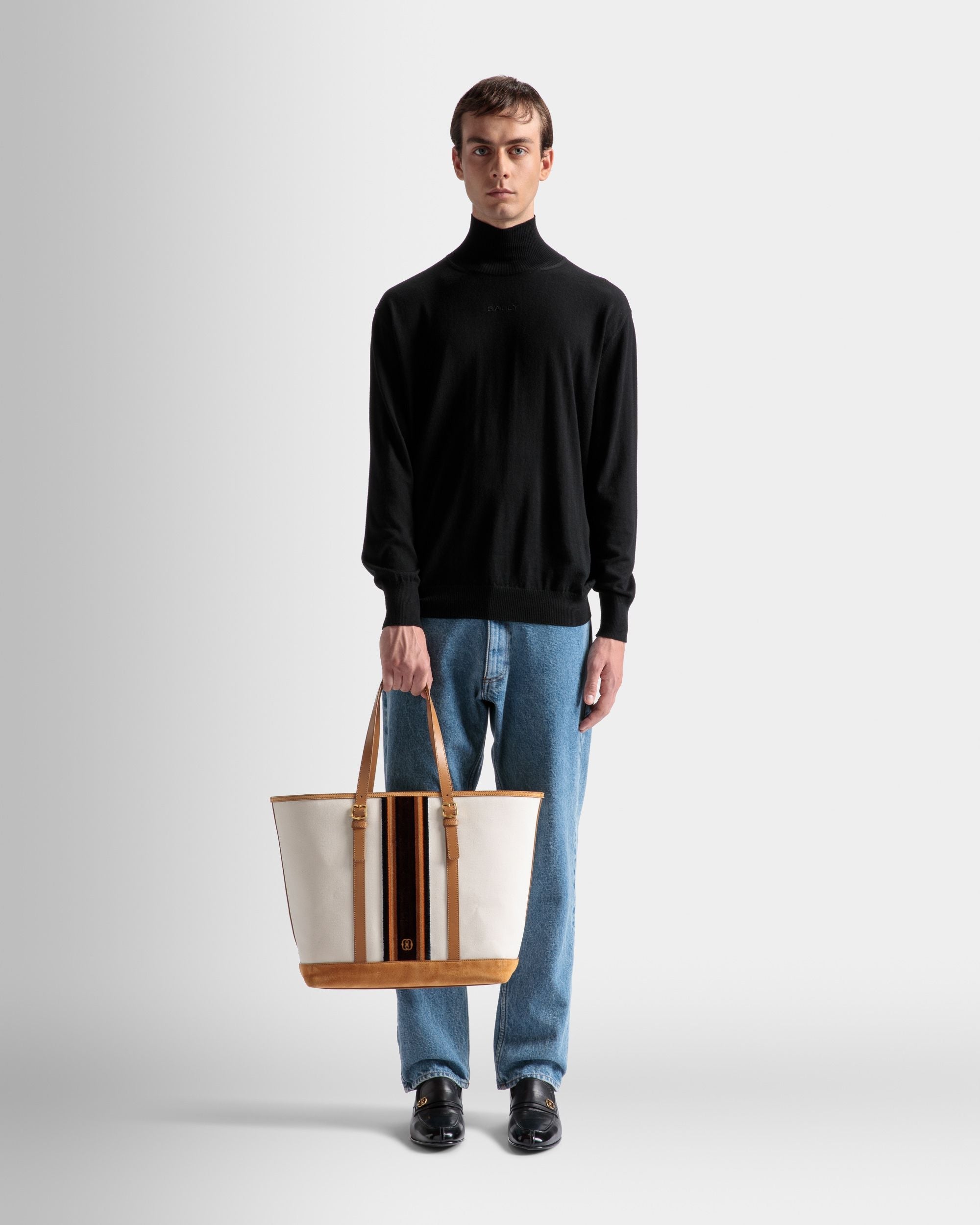 Bally Global - Gare Tote Bag In Natural And Desert Fabric - Beige