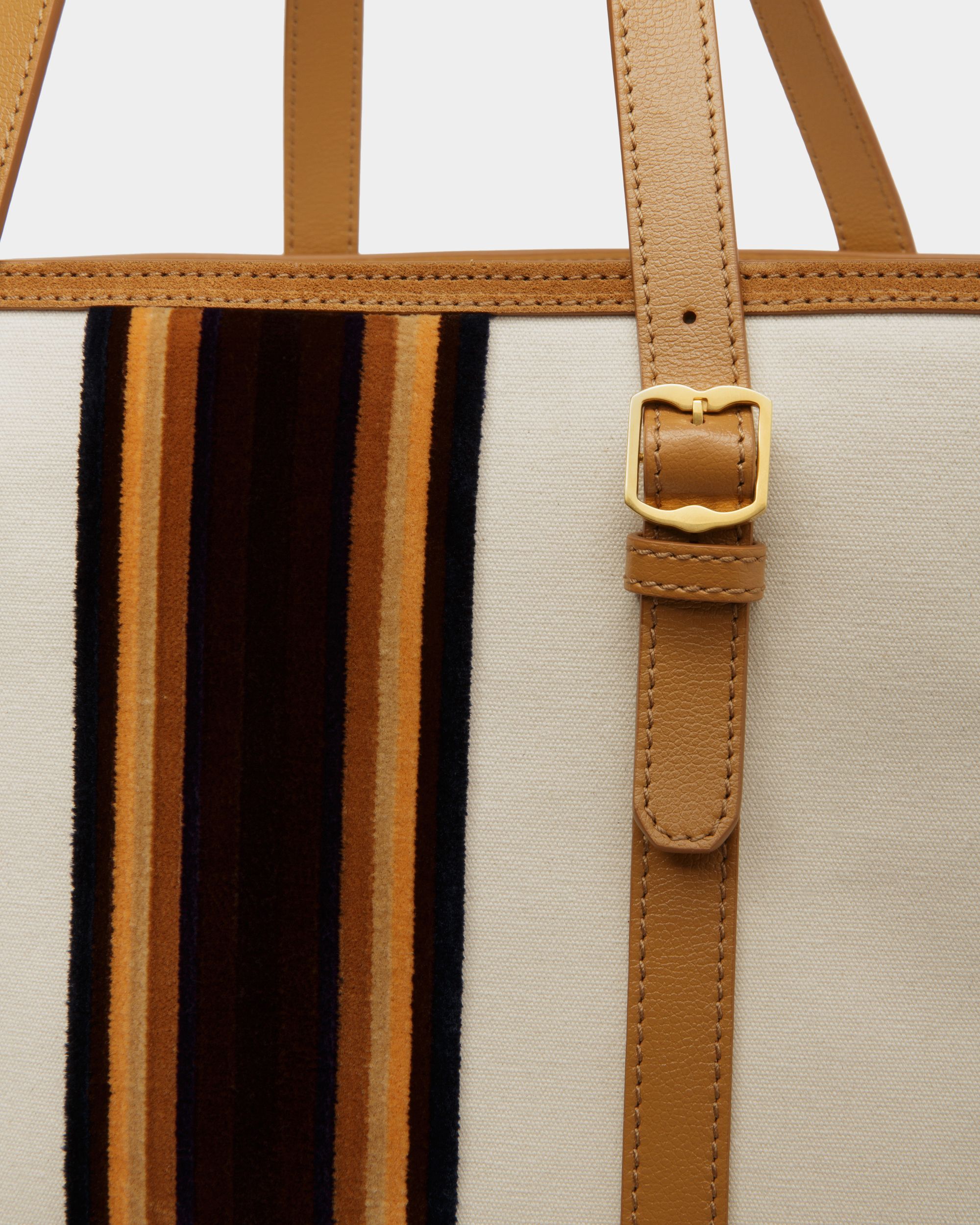 Bally Global - Gare Tote Bag In Natural And Desert Fabric - Beige