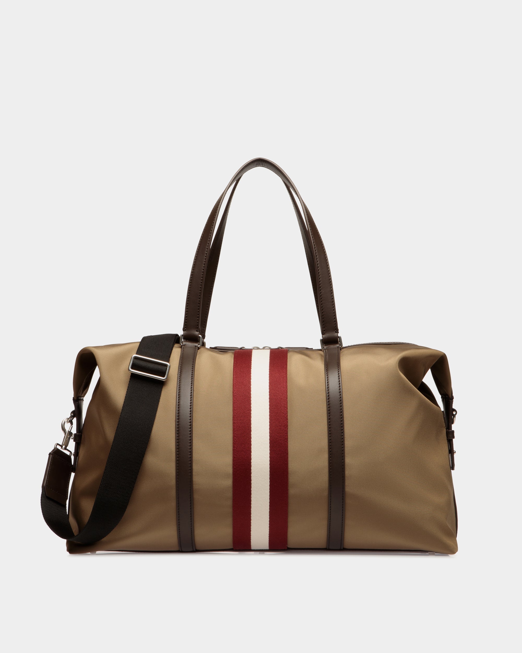 Bally Global - Sac De Week-End Code En Nylon Camel - Beige
