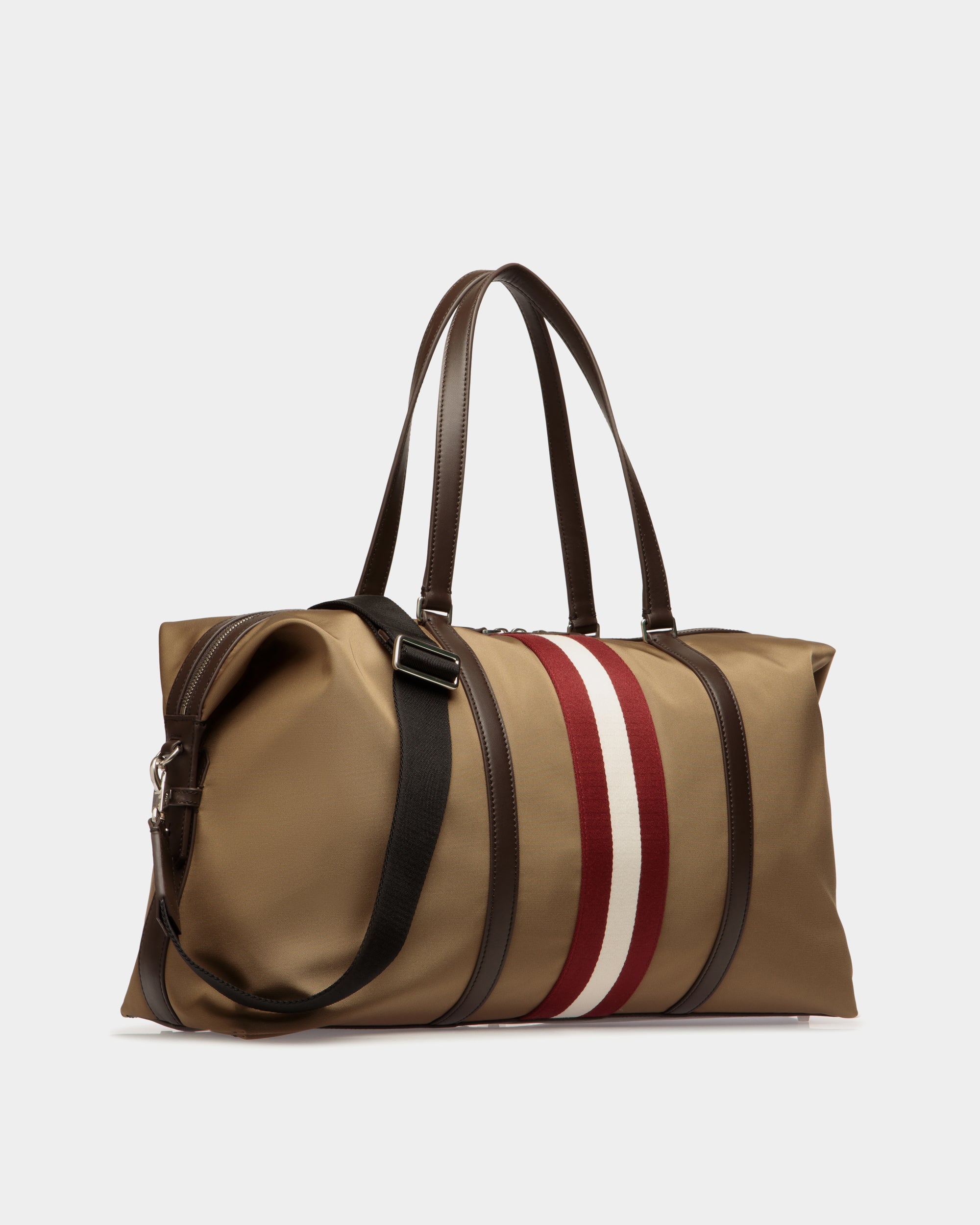 Bally Global - Sac De Week-End Code En Nylon Camel - Beige