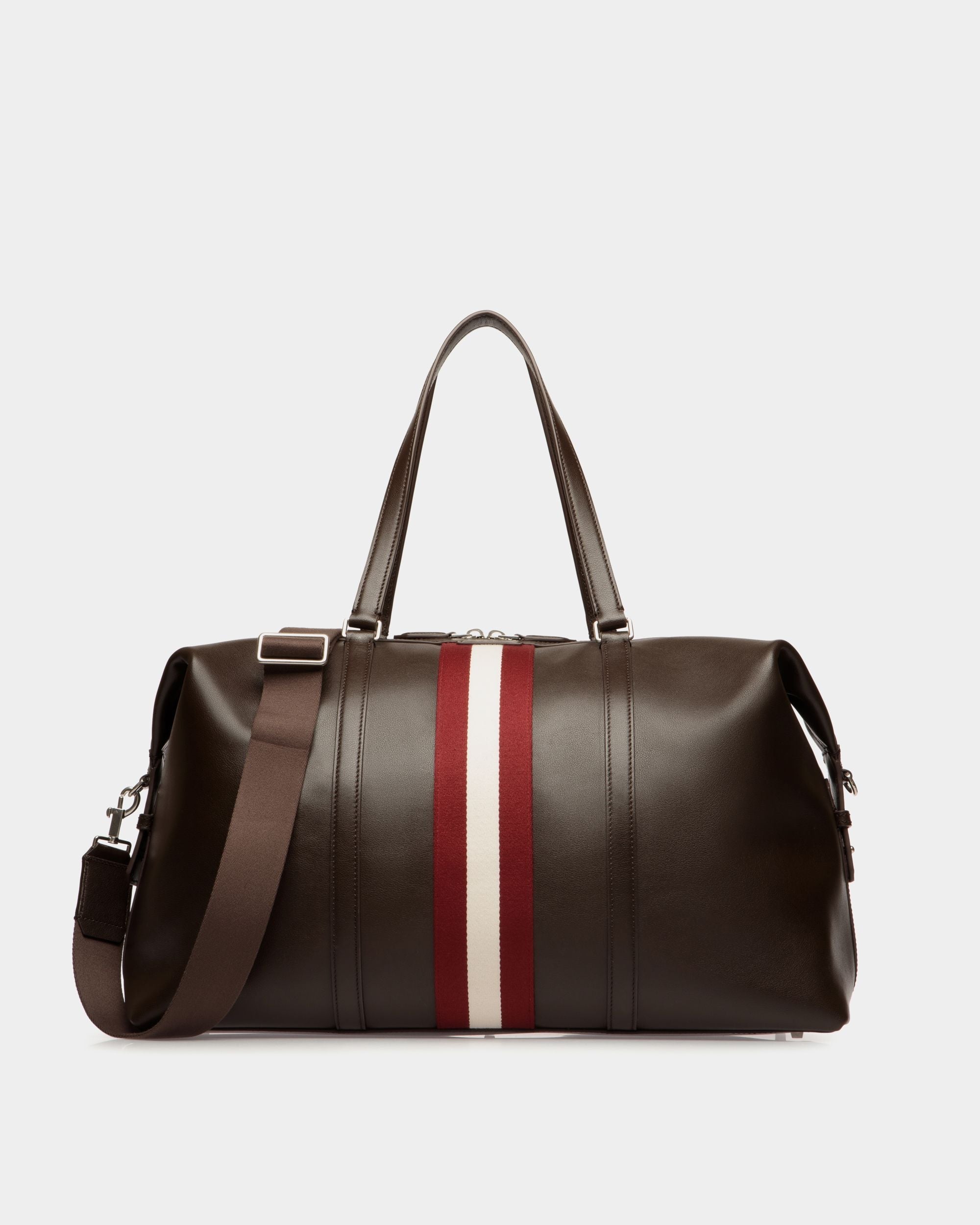 Bally Global - Sac De Week-End Code En Cuir Ebano - Marron