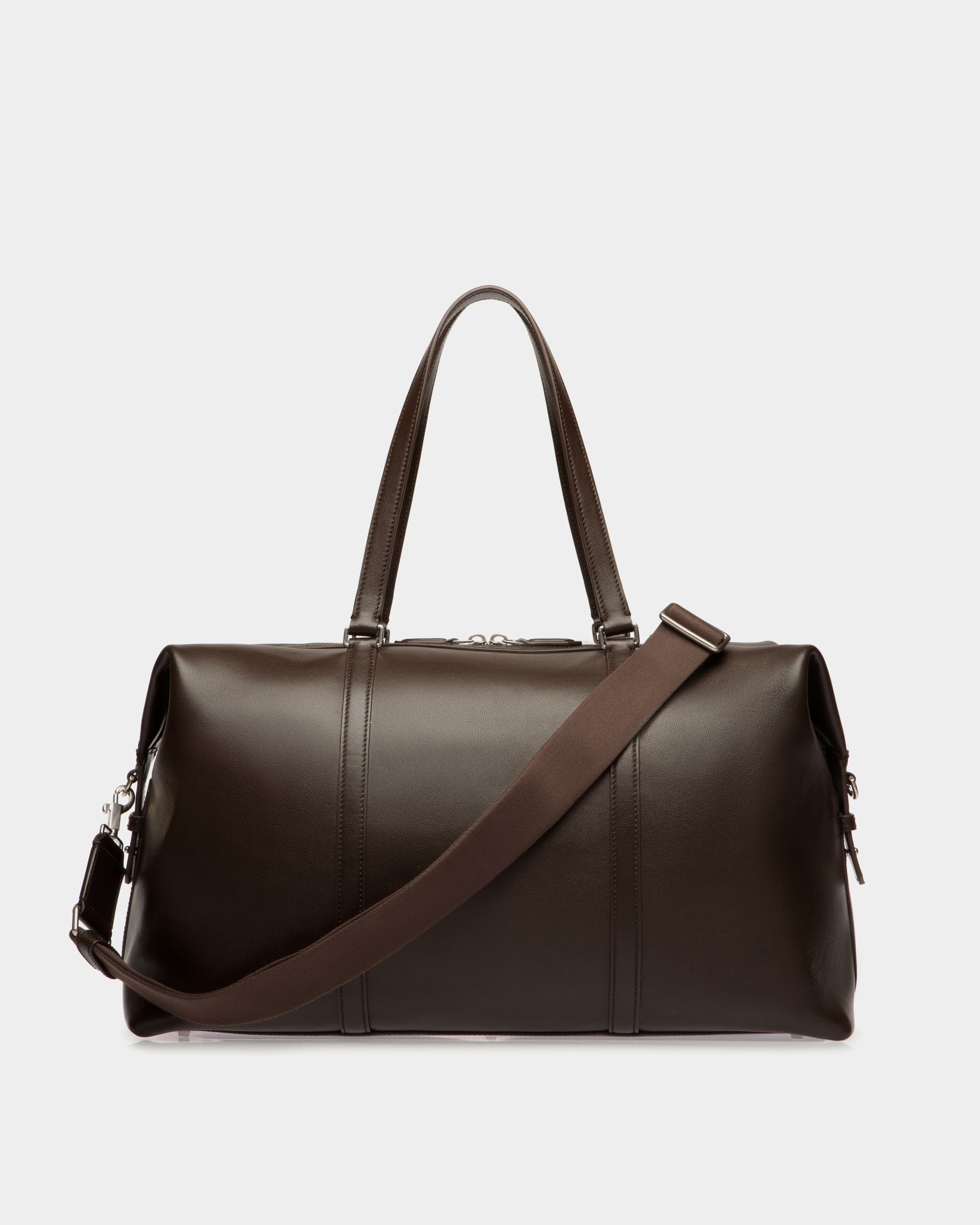 Bally Global - Sac De Week-End Code En Cuir Ebano - Marron