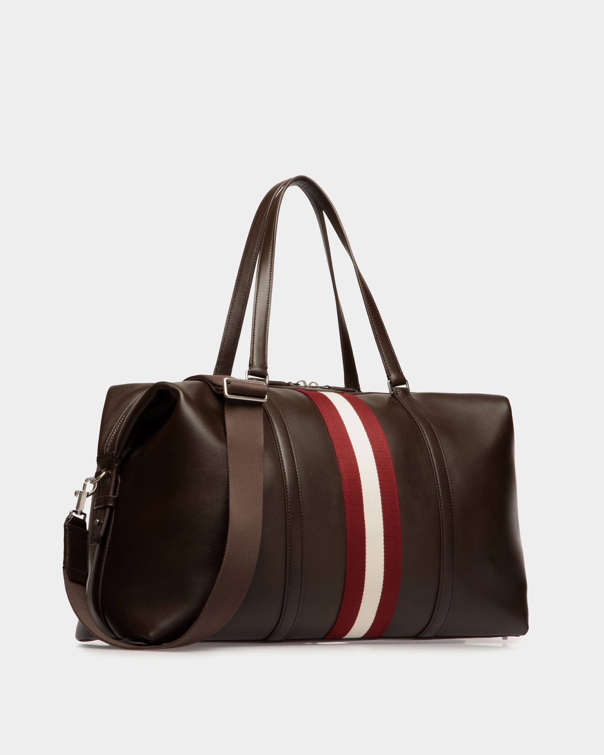 Bally Global - Sac De Week-End Code En Cuir Ebano - Marron