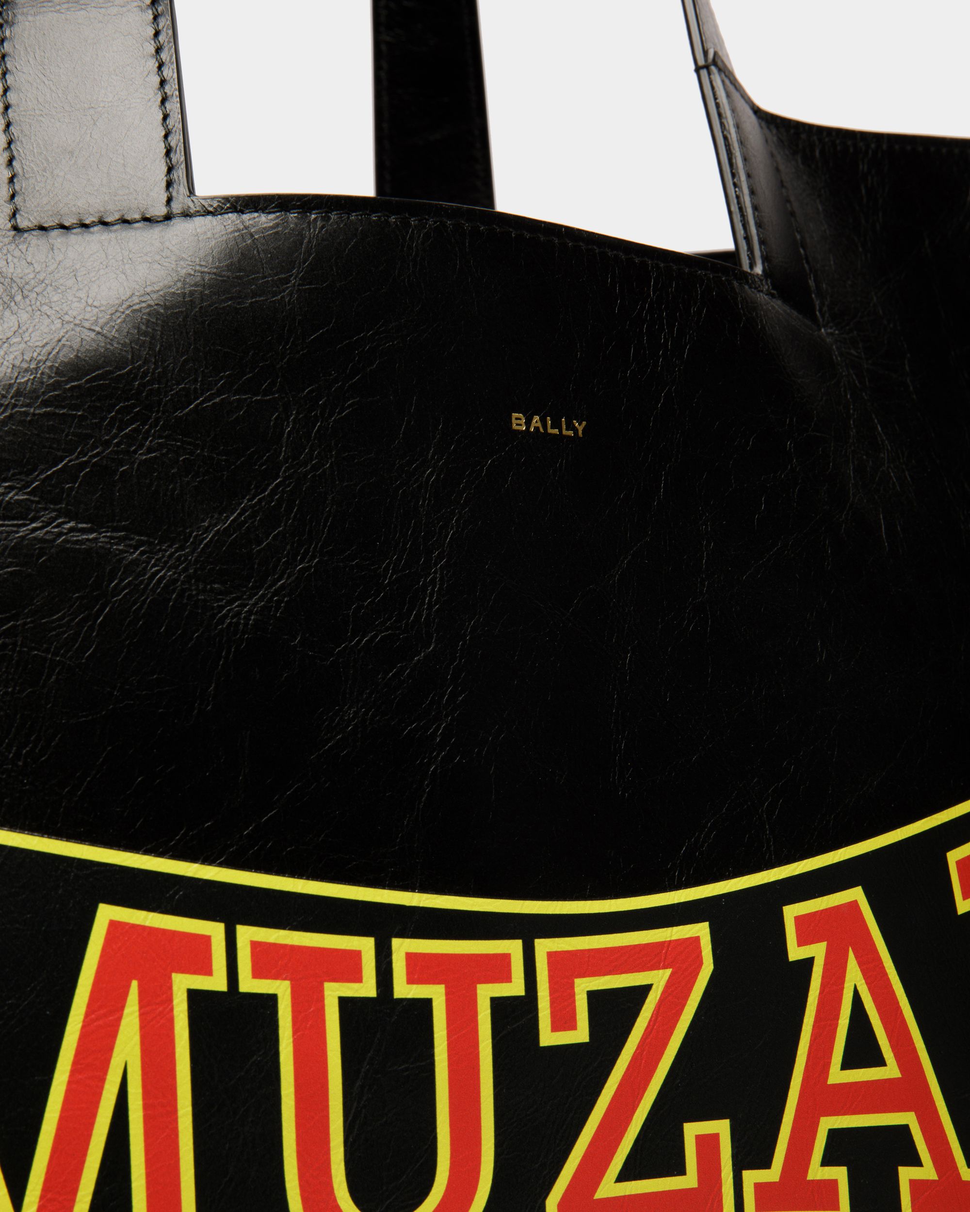 Bally Global - Sac Cabas DJ Leo Mas X Bally En Cuir Noir Avec Imprimé Muzak - Noir