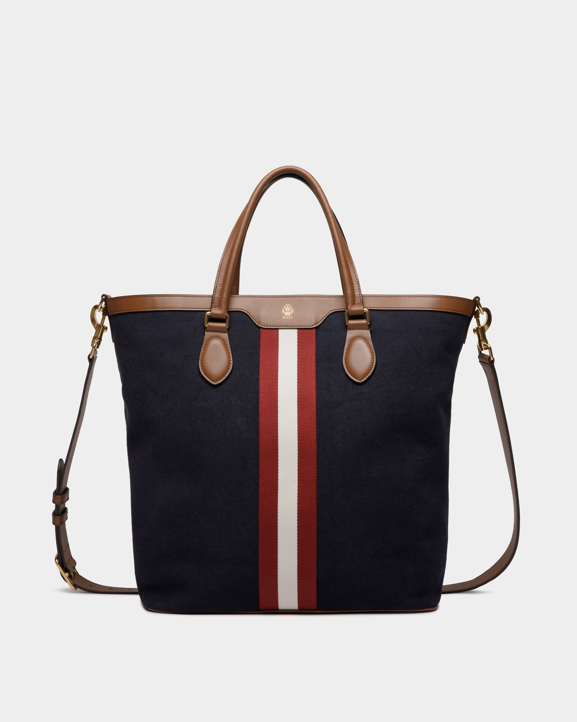 Bally Global - Sac Cabas Beckett En Toile De Coton Navy Blue - Bleu