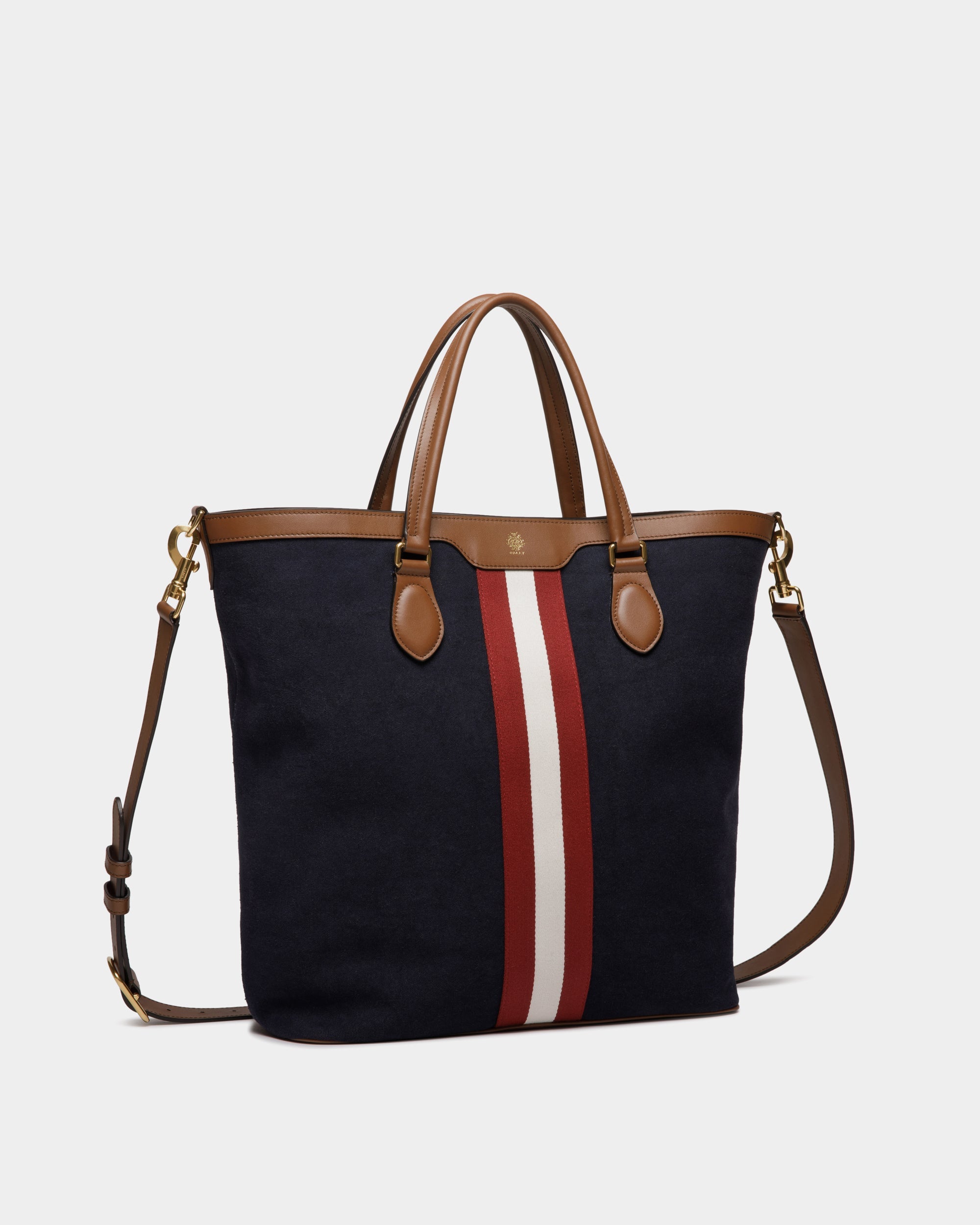 Bally Global - Sac Cabas Beckett En Toile De Coton Navy Blue - Bleu