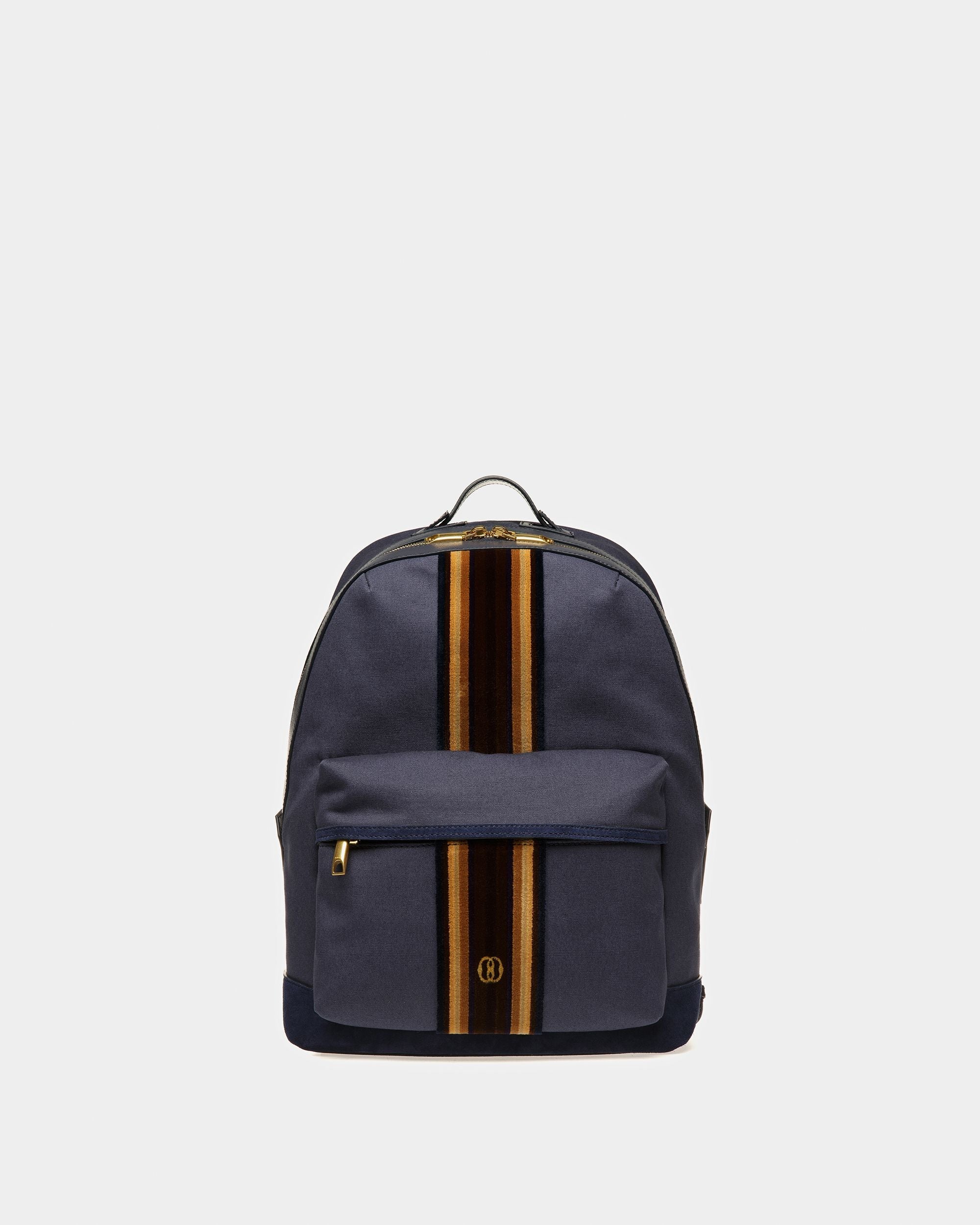 Bally Global - Gare Backpack In Marine Fabric - Blue