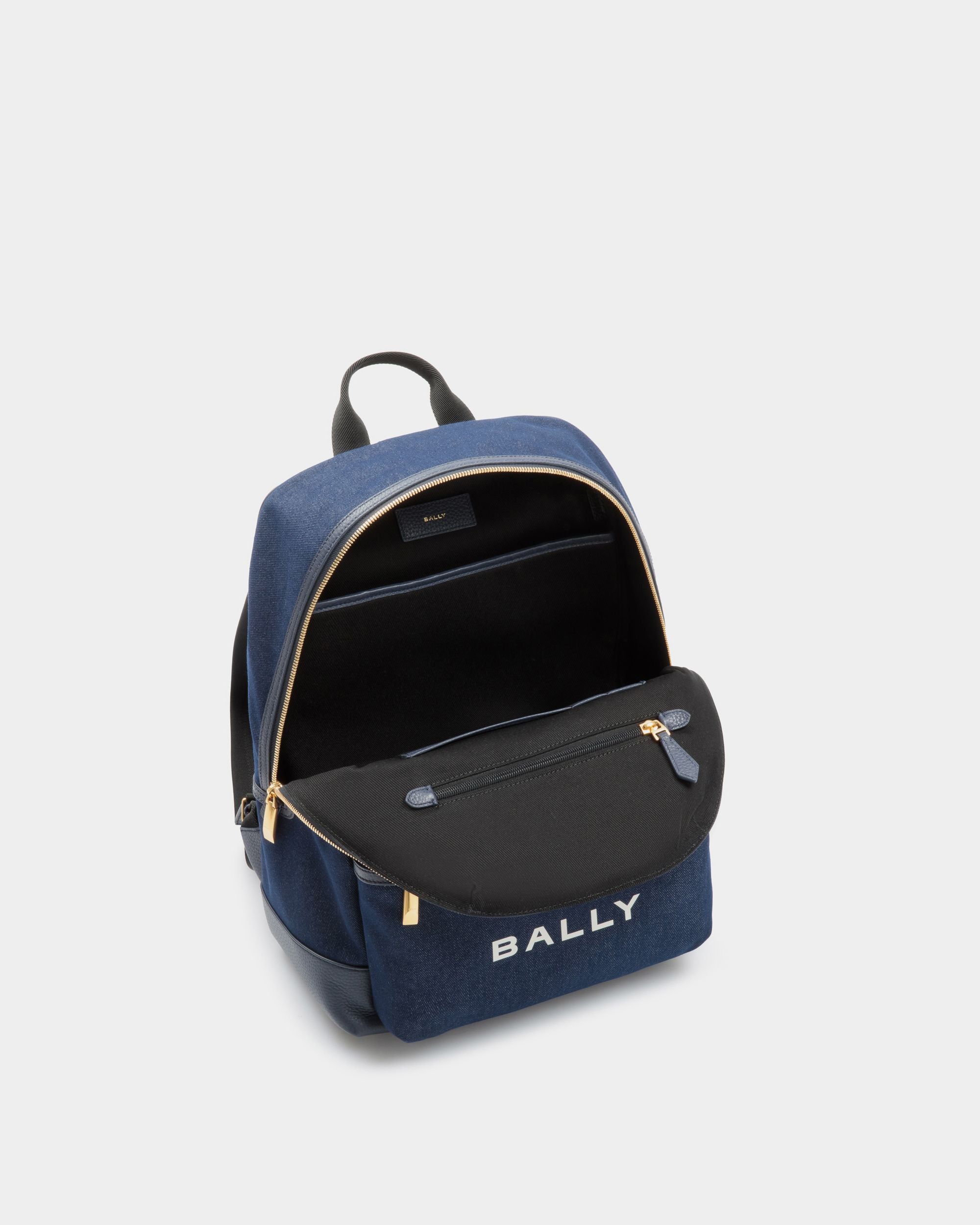 Bally Global - Sac À Dos Bar En Toile Et Cuir - Bleu
