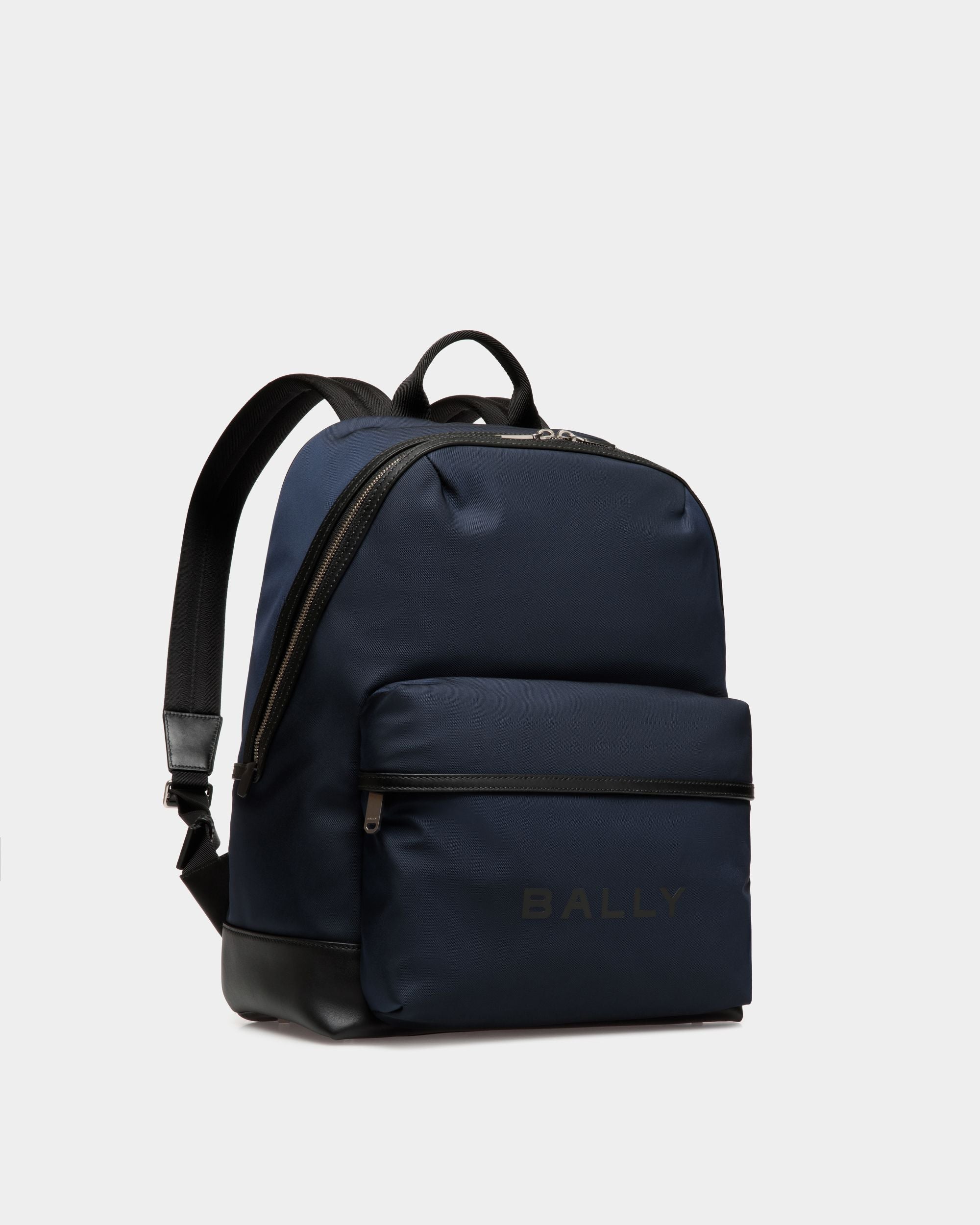 Bally Global - Bar Backpack in Navy Blue Nylon And Leather - Blue