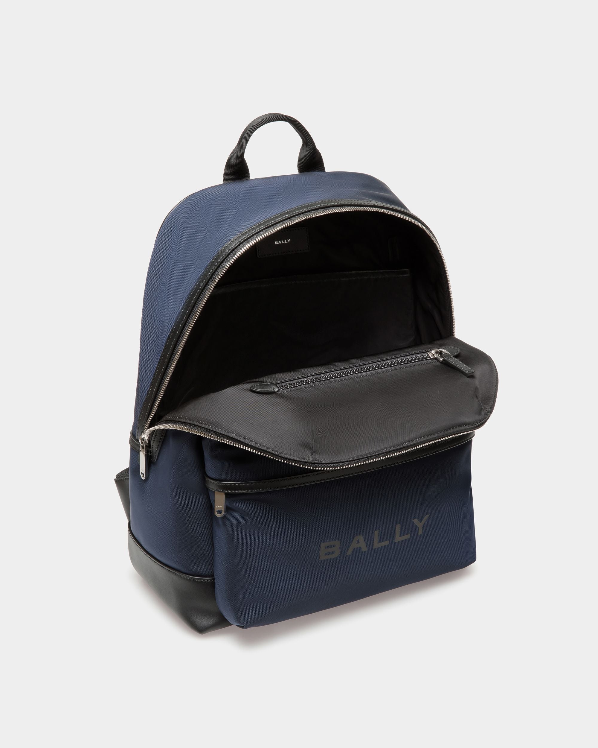 Bally Global - Bar Backpack in Navy Blue Nylon And Leather - Blue