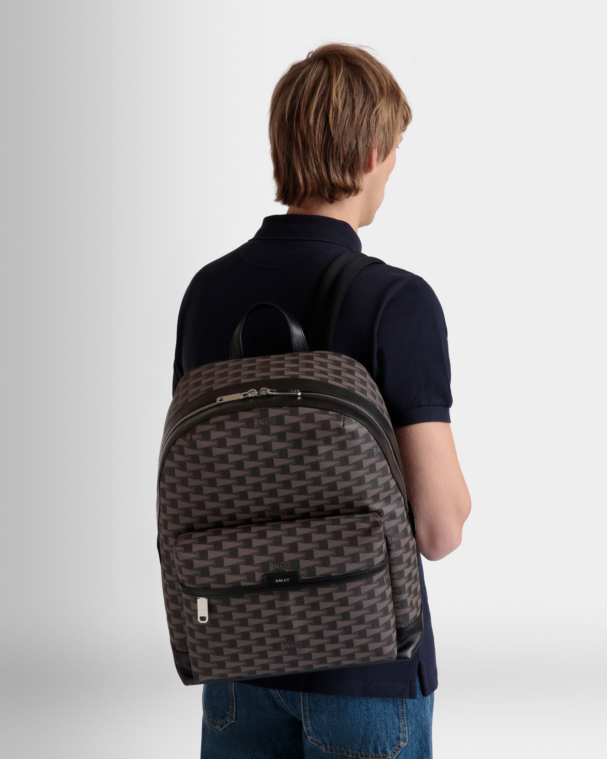 Bally Global - Pennant Backpack in Black Pennant Motif - Black