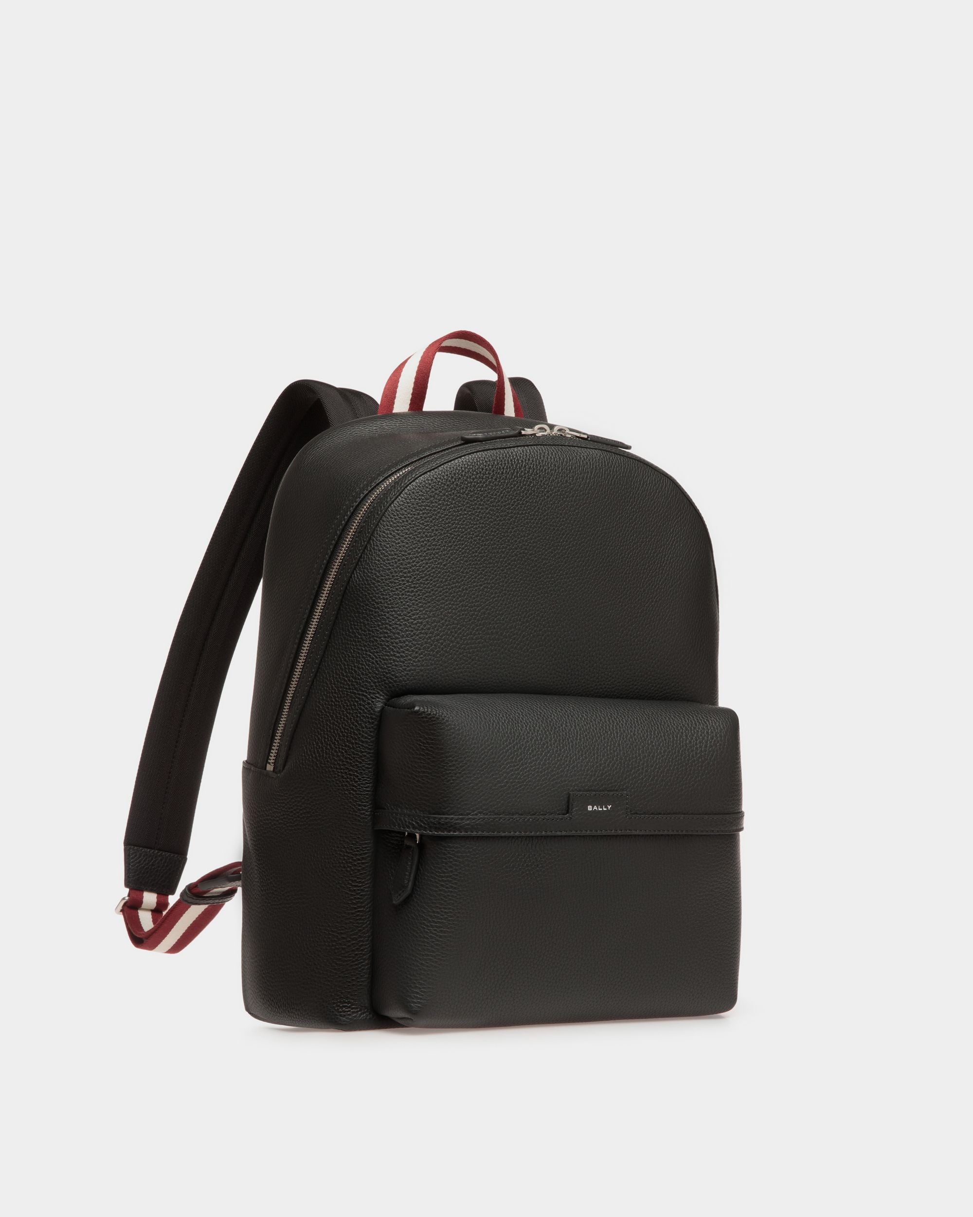Bally Global - Code Backpack in Black Grained Leather - Black