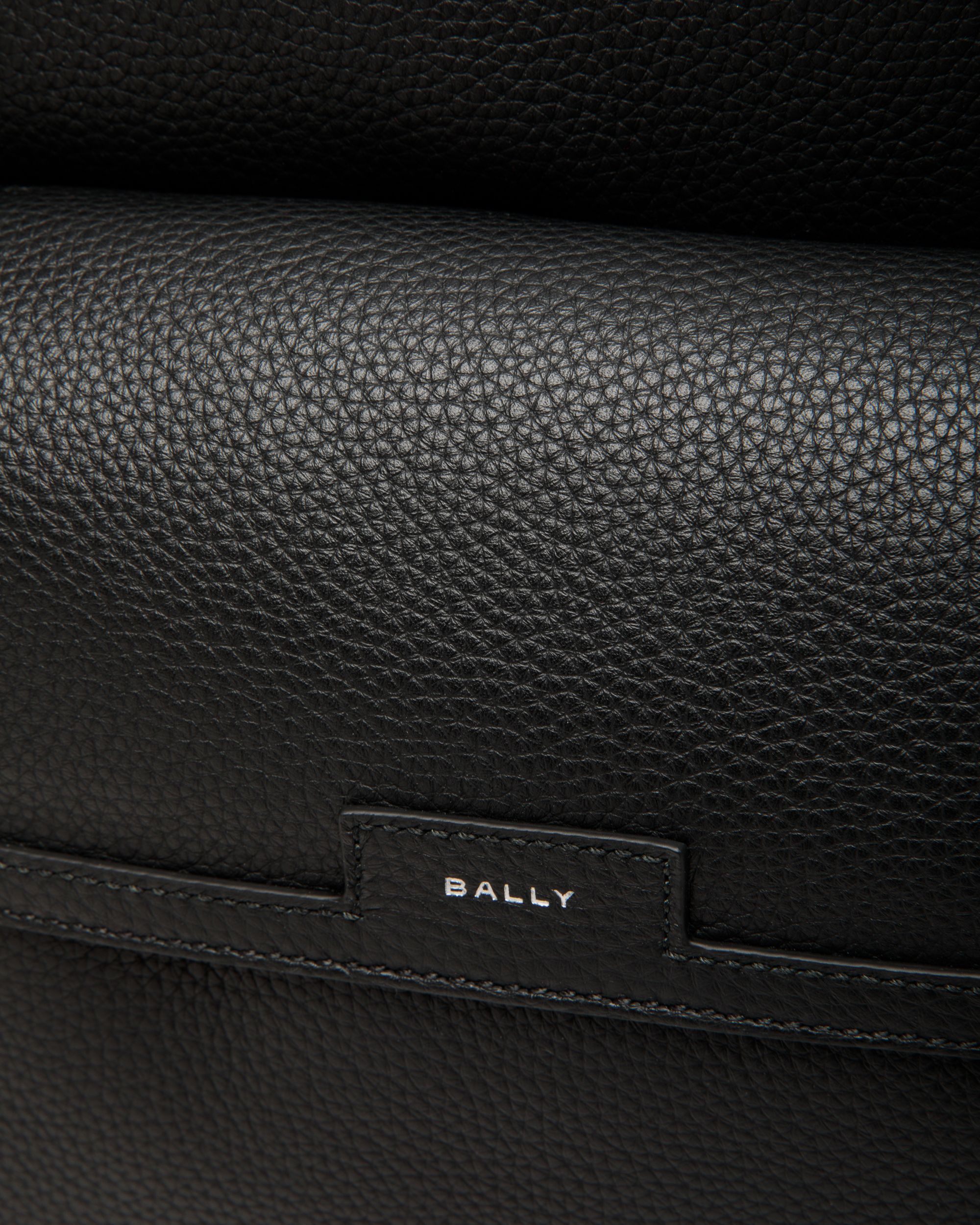 Bally Global - Code Backpack in Black Grained Leather - Black