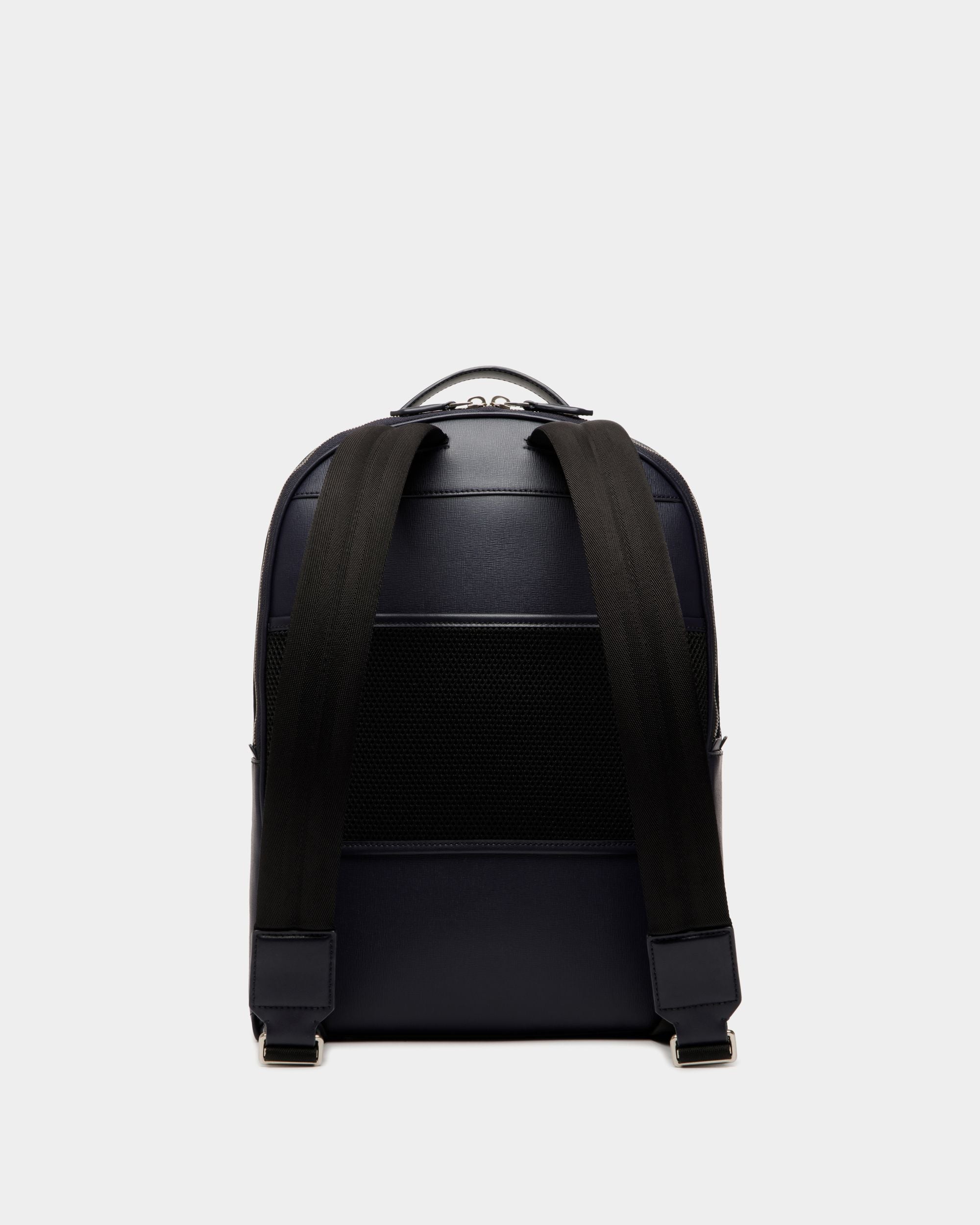 Bally Global - Mythos Backpack in Navy Blue Recycled Leather - Blue